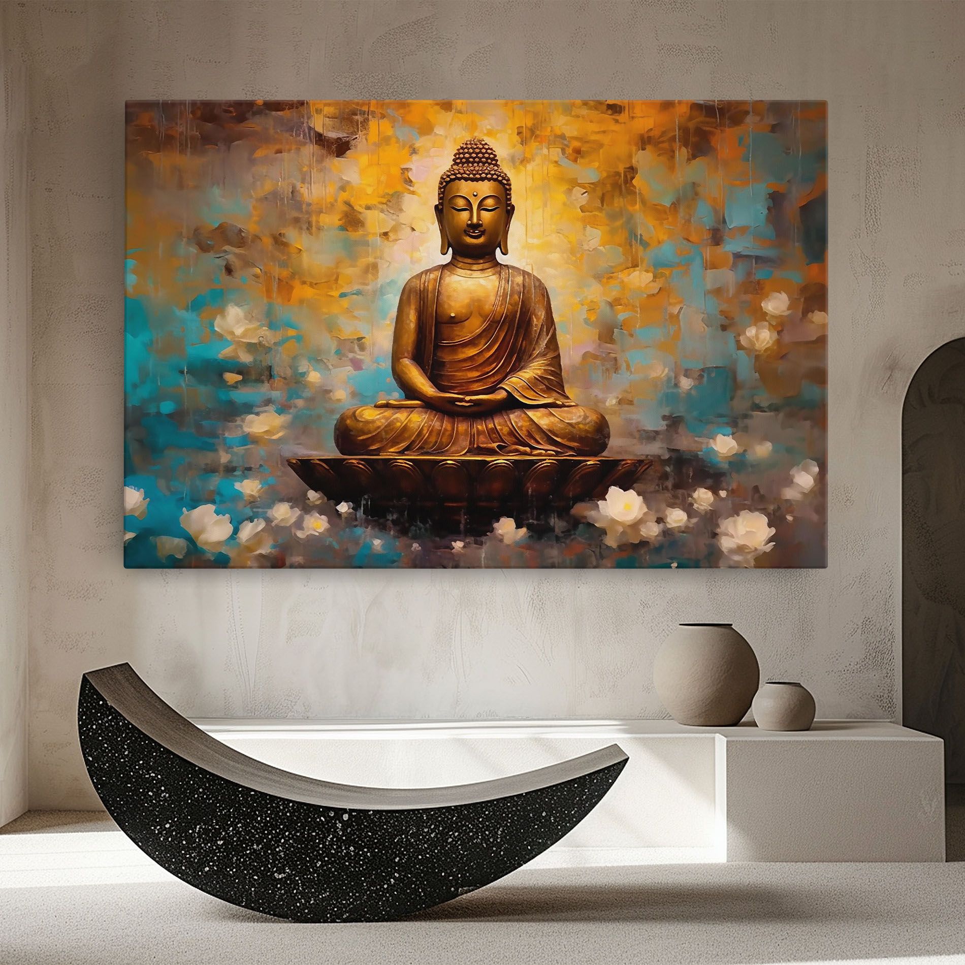 Blue Gold Buddha mockup 8