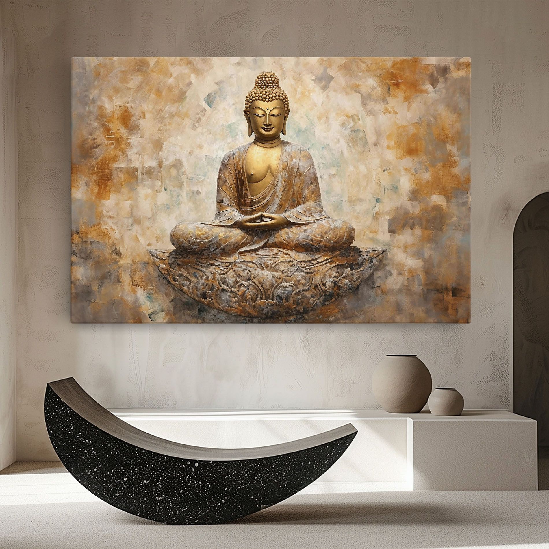 Cream Buddha Art mockup 8