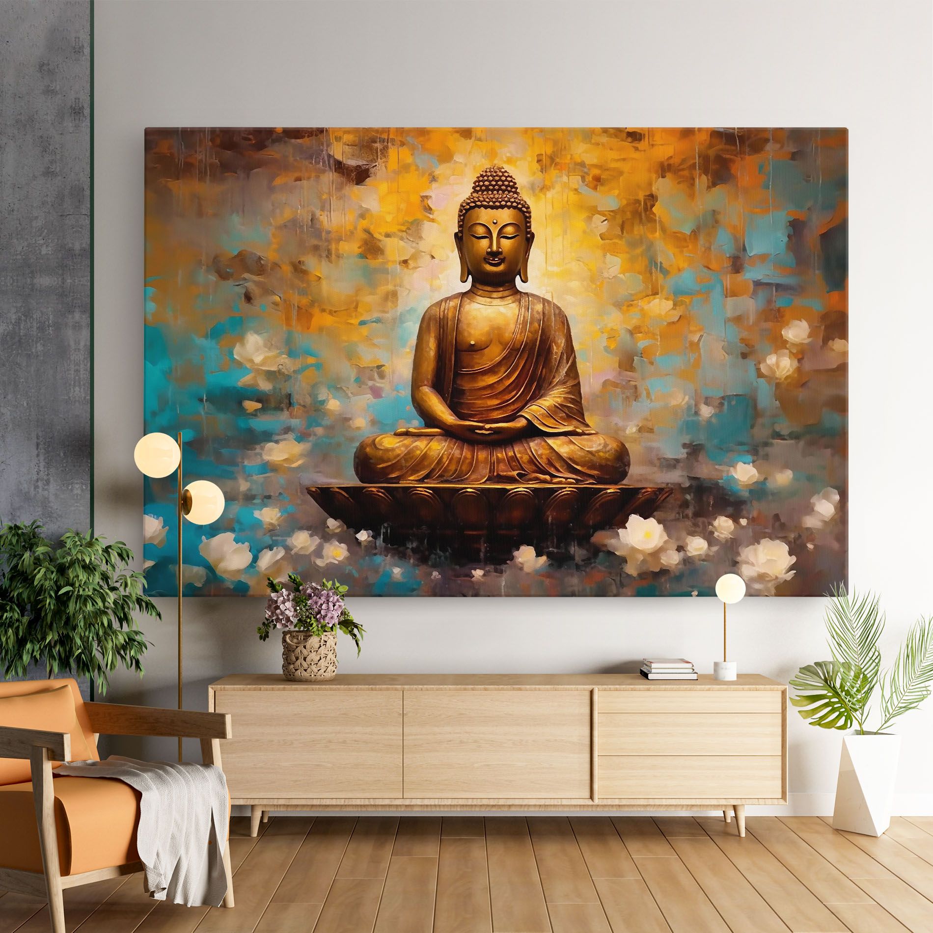 Blue Gold Buddha mockup 9