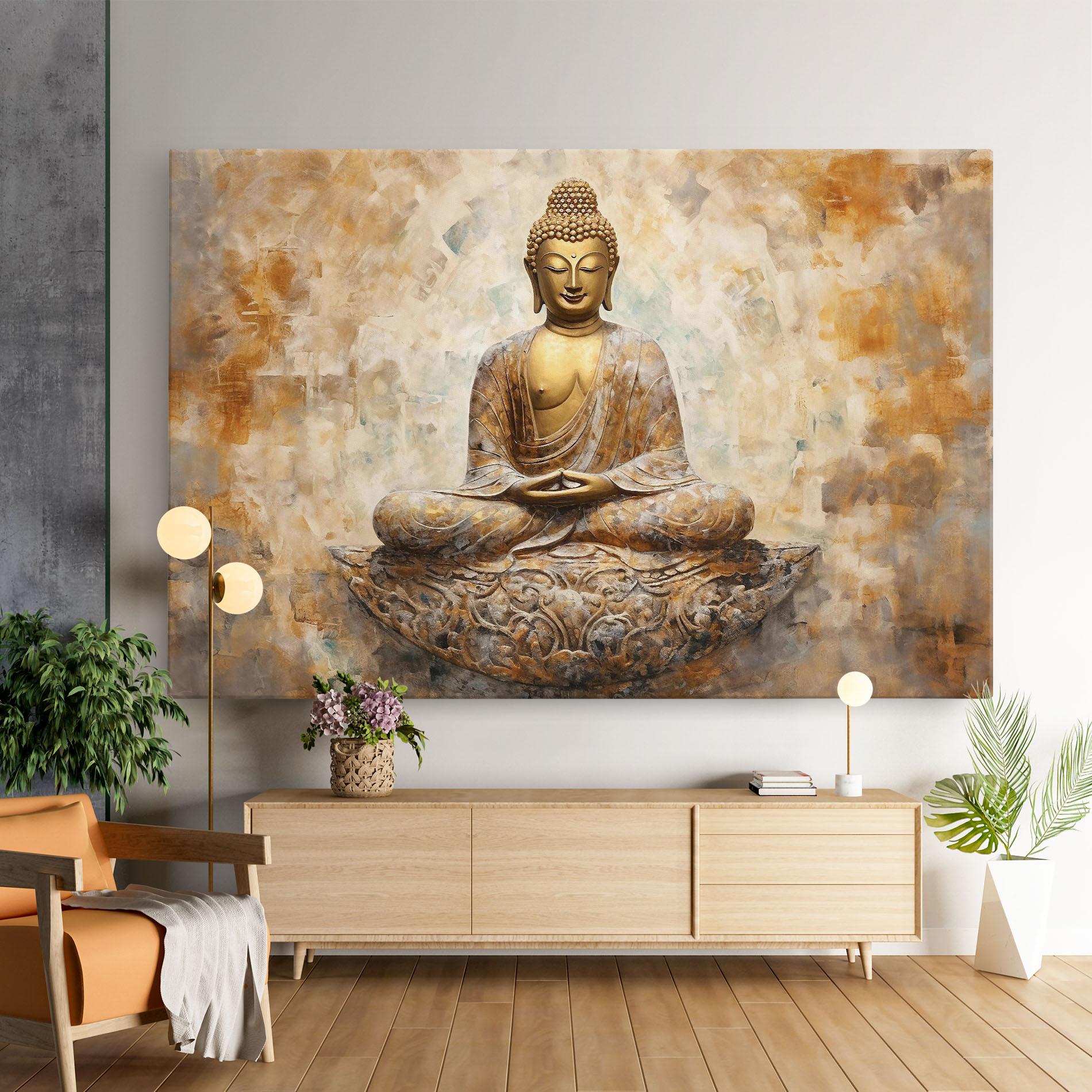 Картина на платно Cream Buddha Art mockup 9