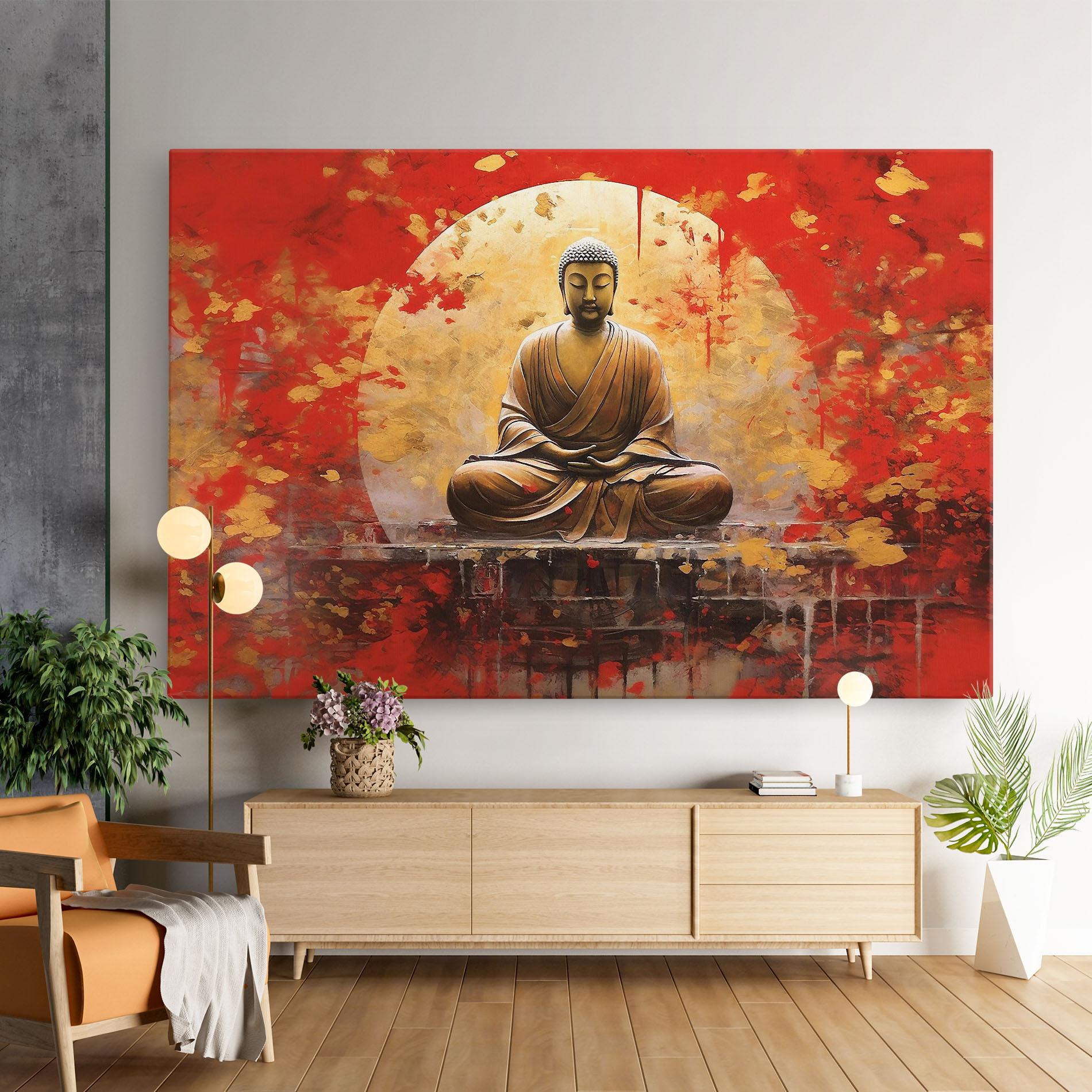 Картина на платно Gold Circle Buddha mockup 9