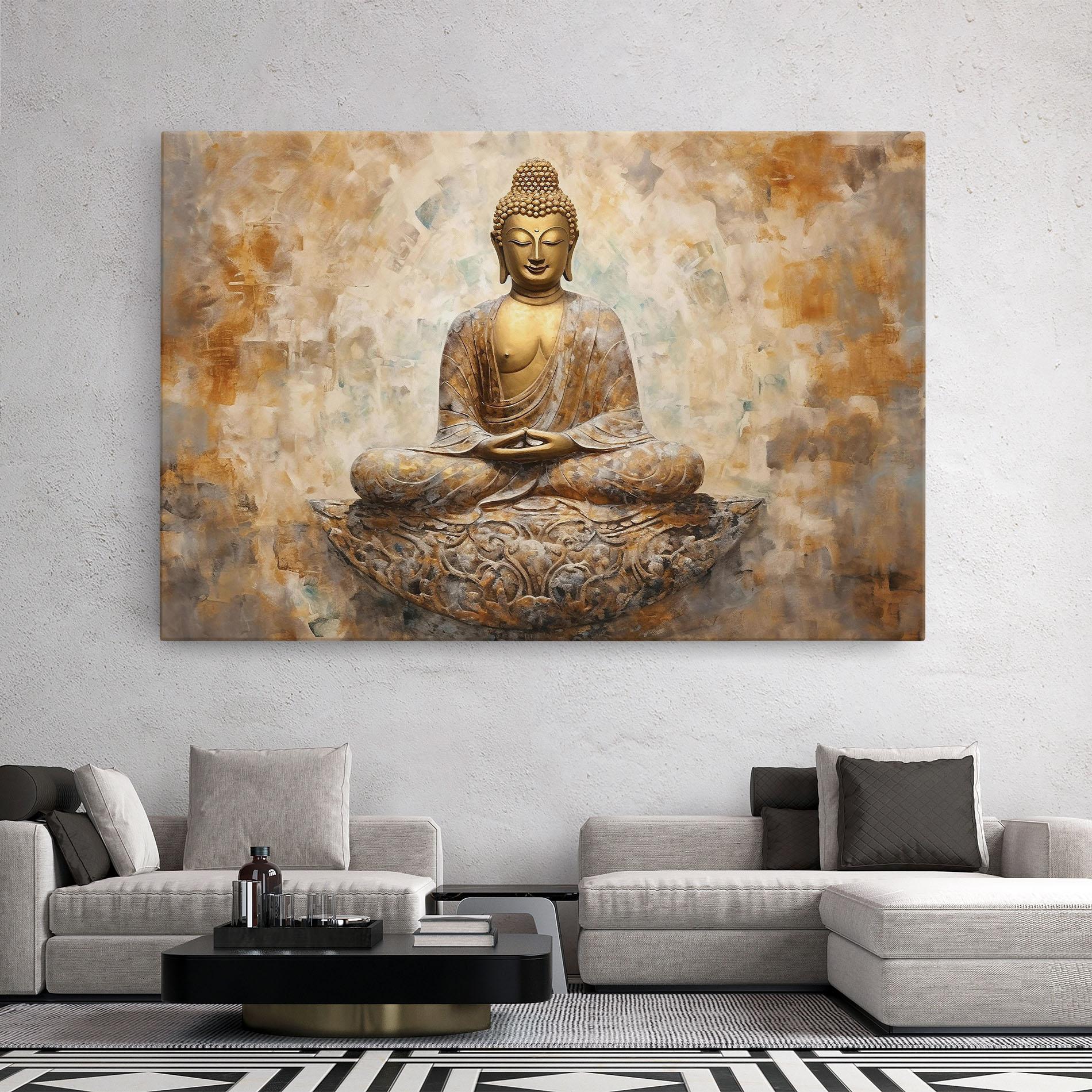 Картина на платно Cream Buddha Art mockup 2