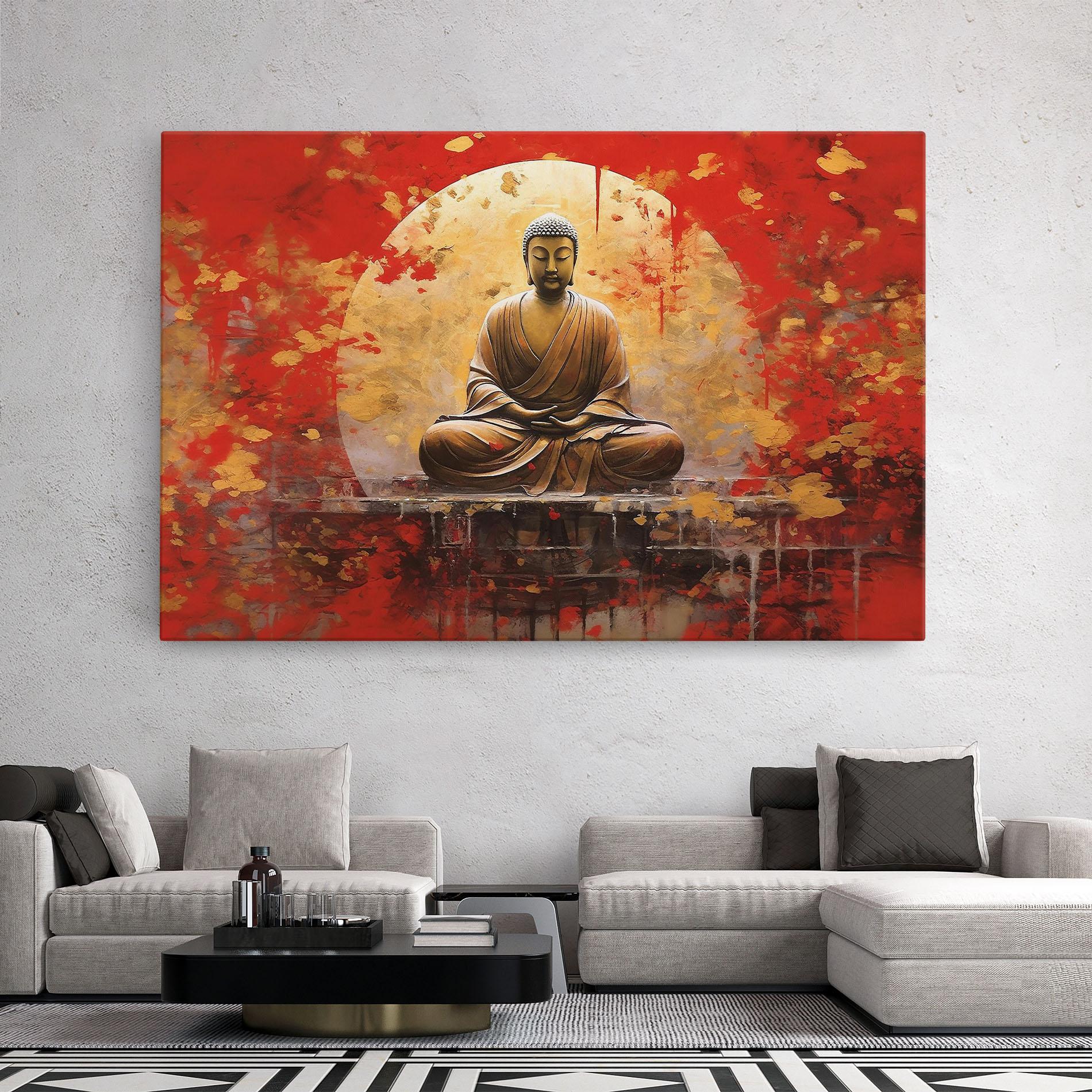 Картина на платно Gold Circle Buddha mockup 2