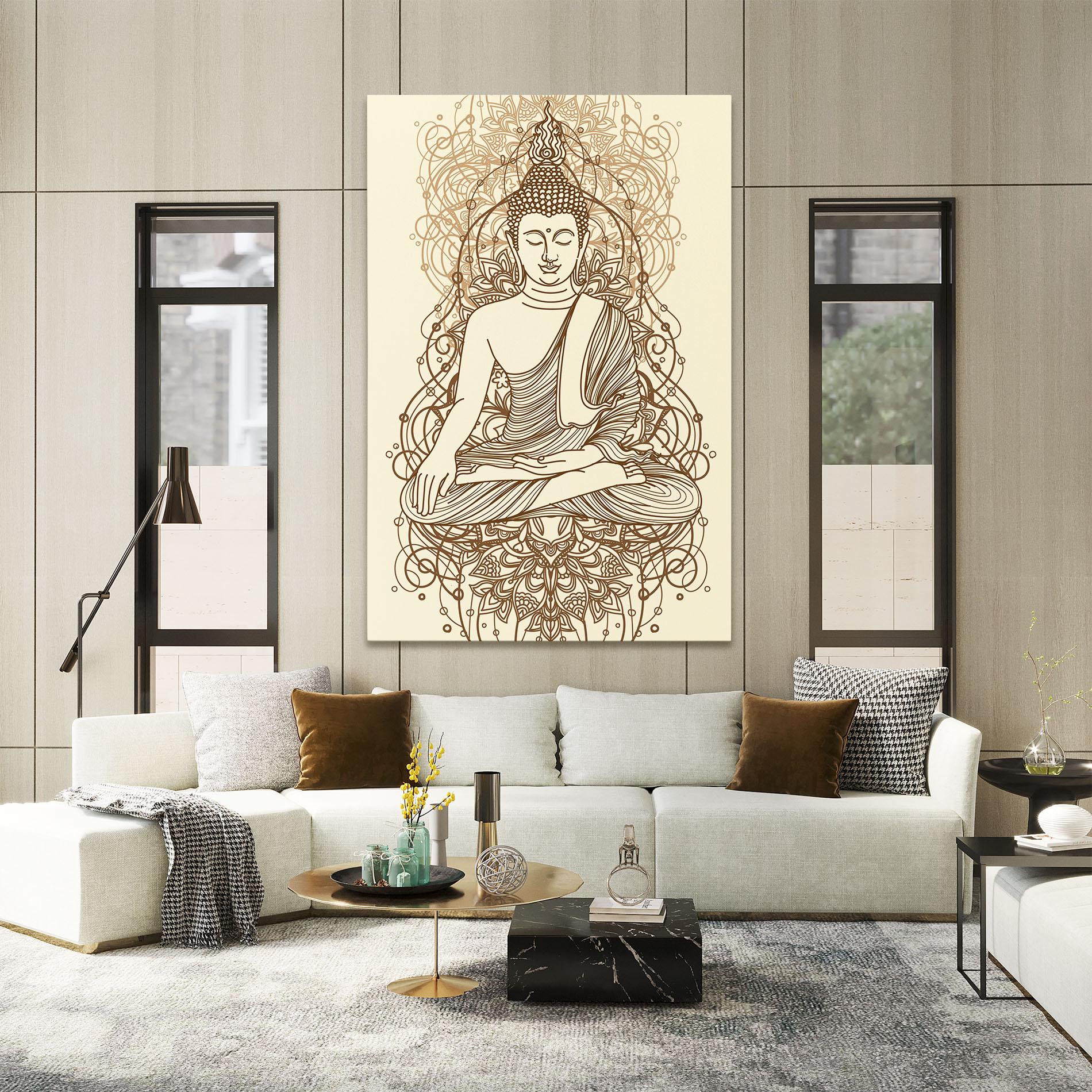 Картина на платно Brown Line Buddha mockup 2