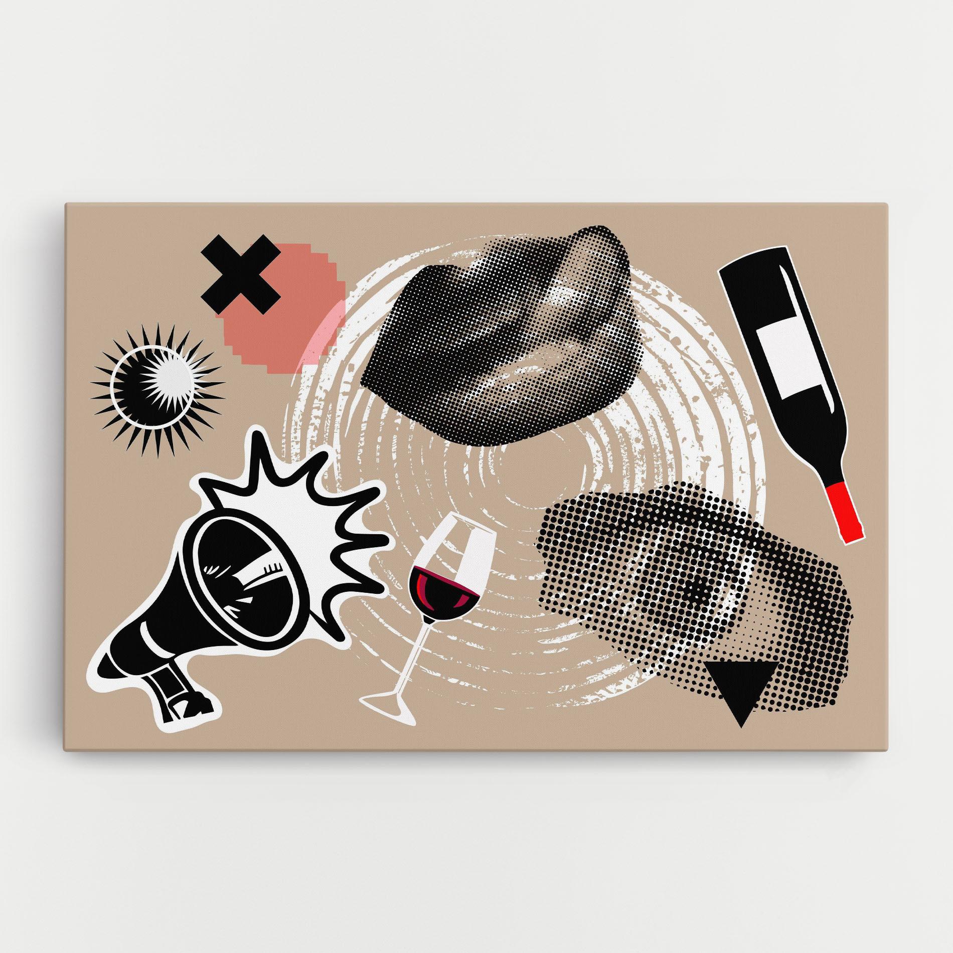 Картина на платно Lips Mouth Collage mockup 0