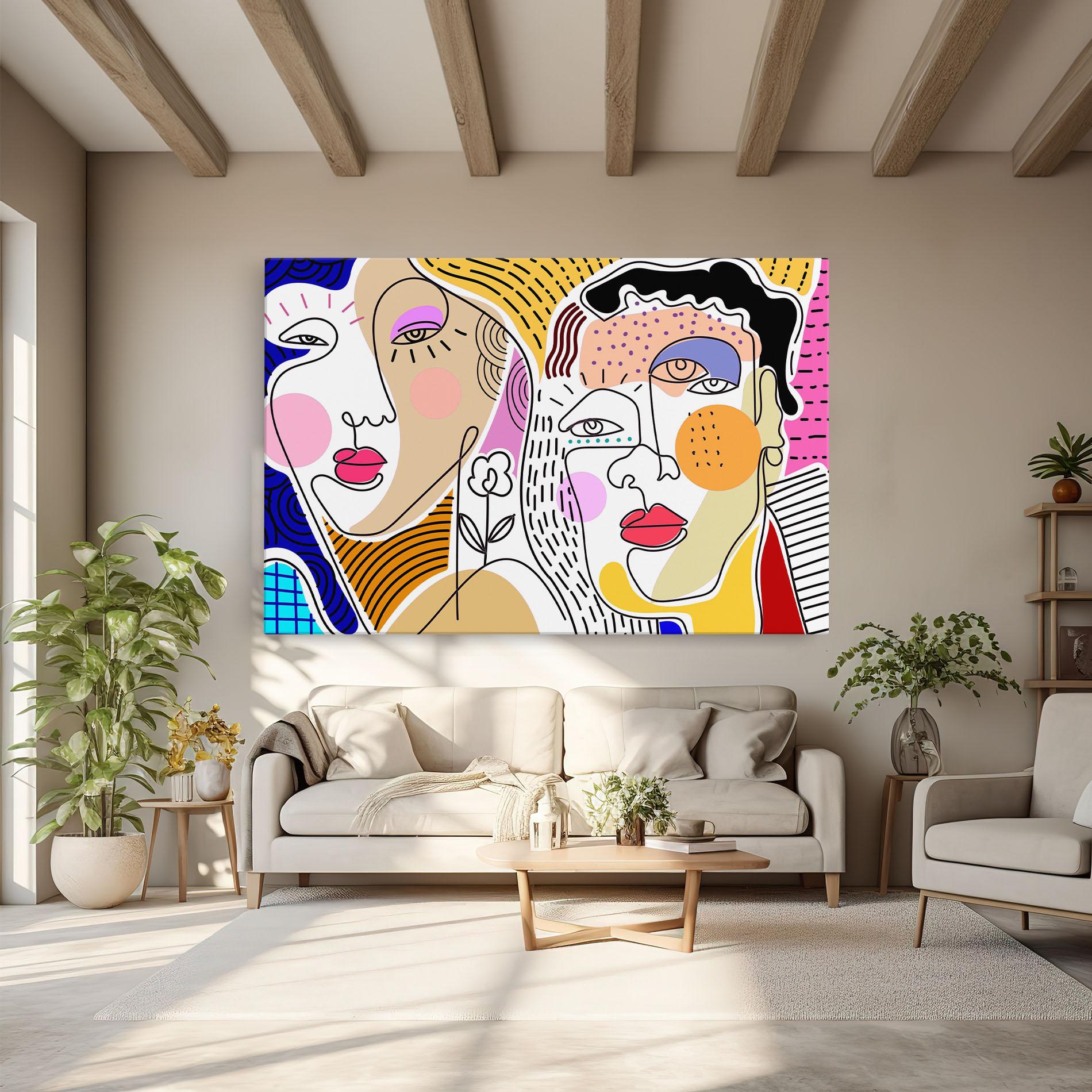 Картина на платно Abstract Eye Face mockup 6