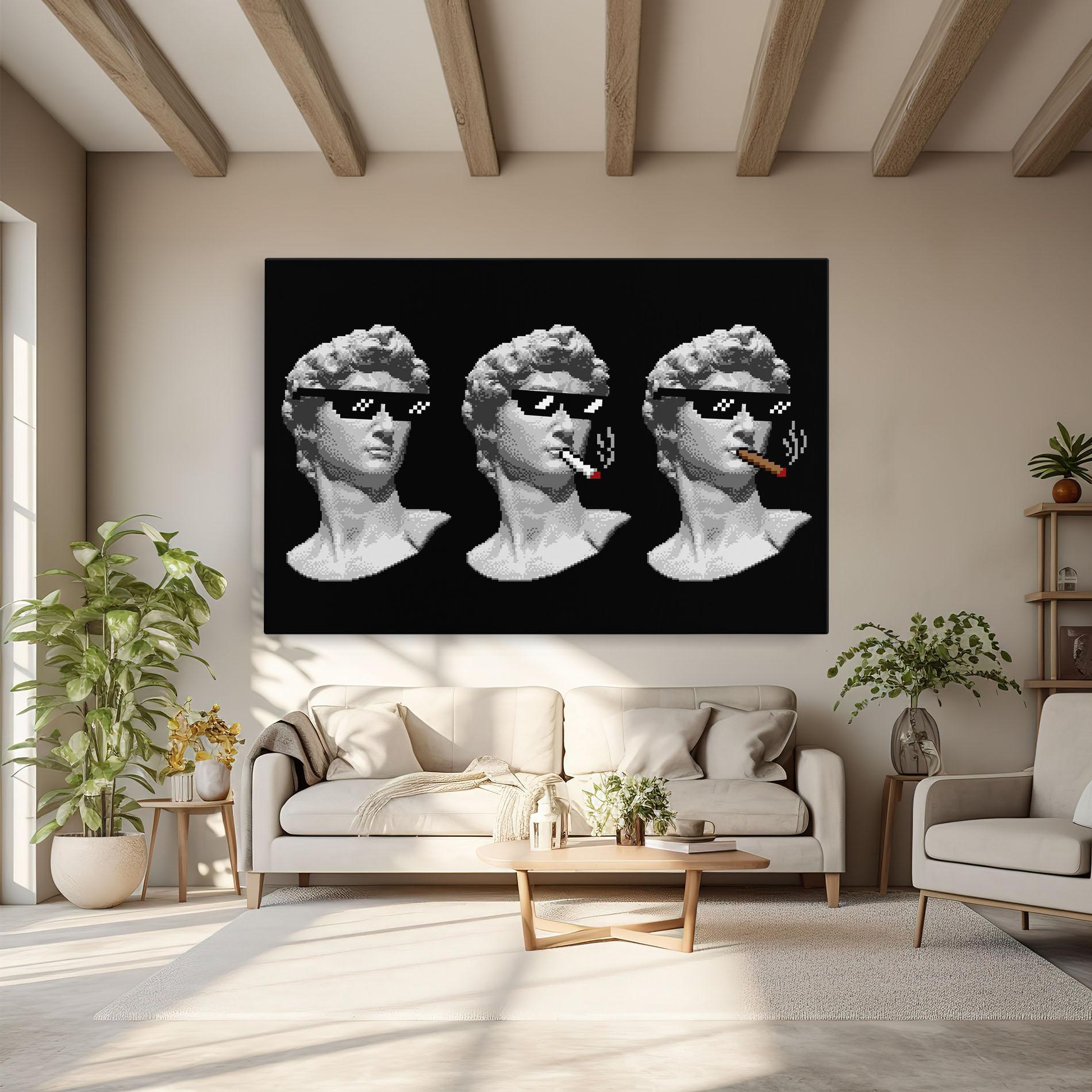 Картина на платно Statue Smoking mockup 6