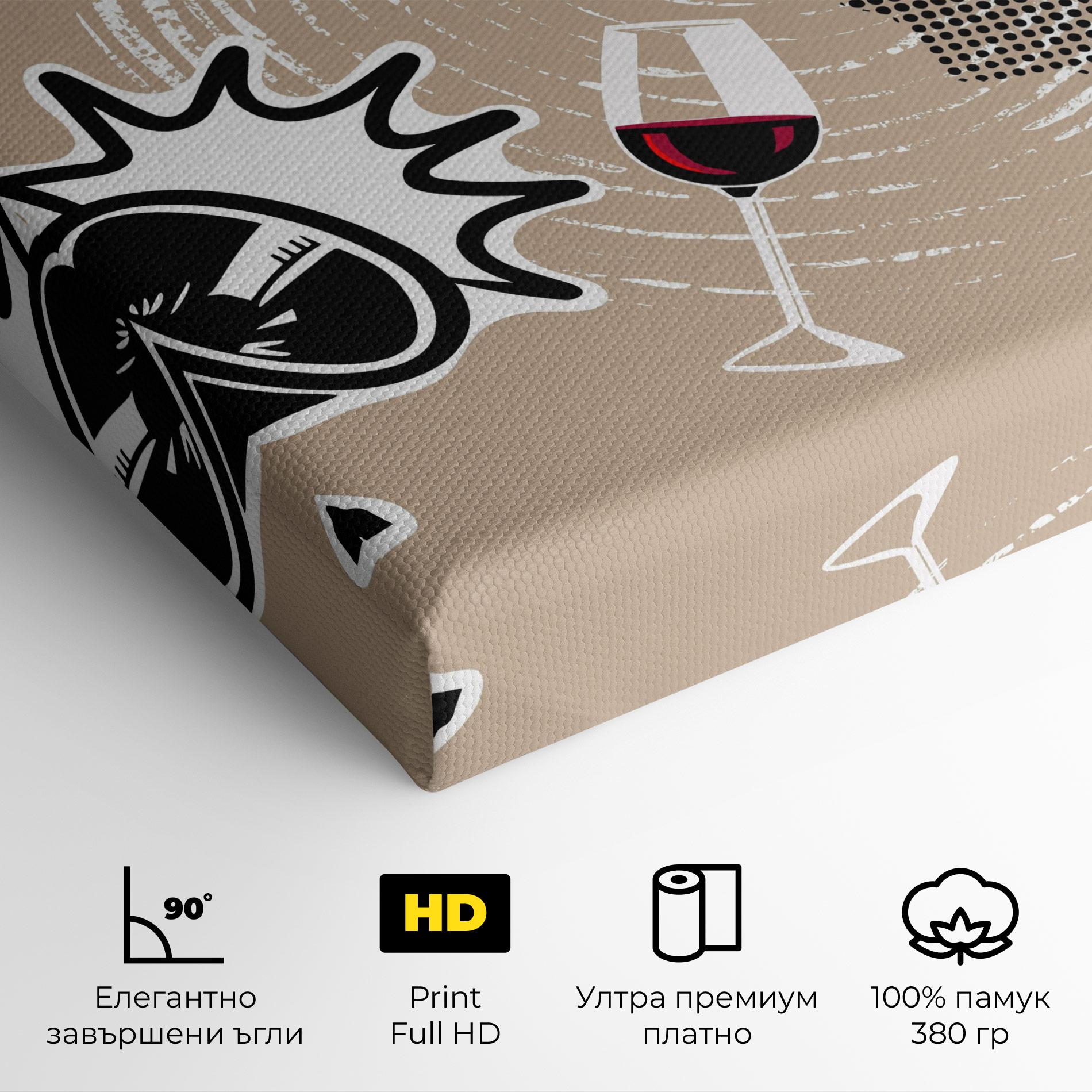 Картина на платно Lips Mouth Collage mockup 4