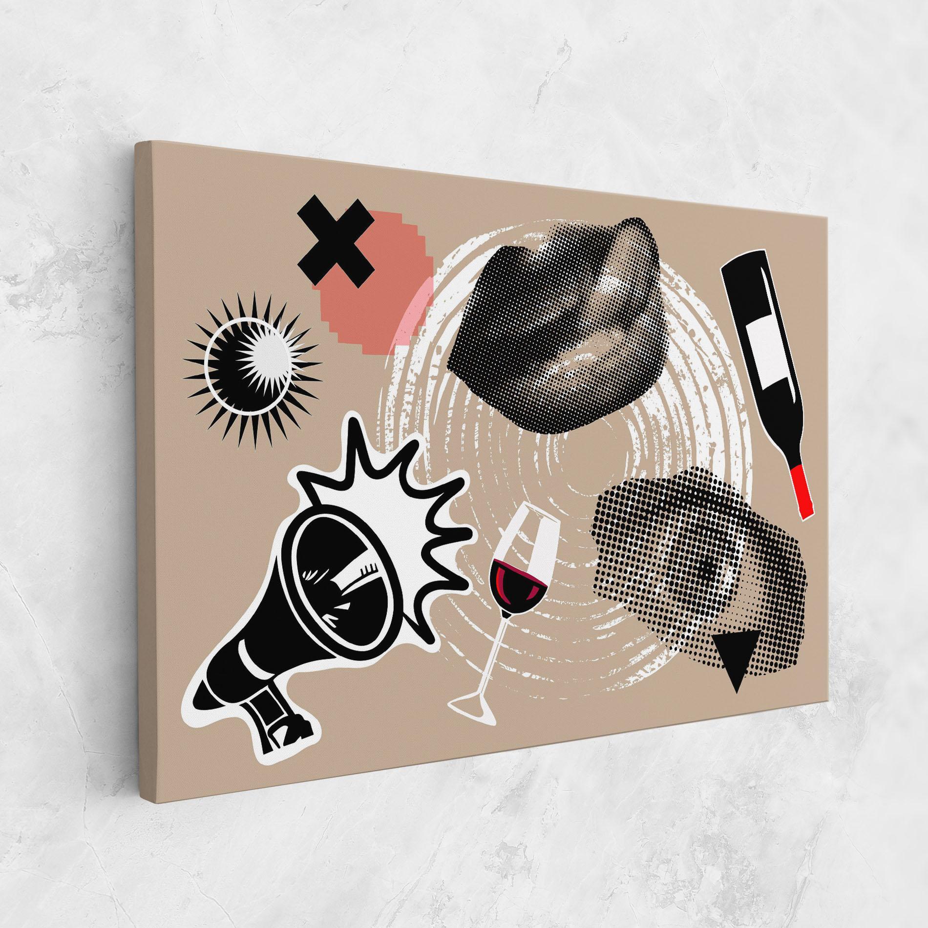 Картина на платно Lips Mouth Collage mockup 1