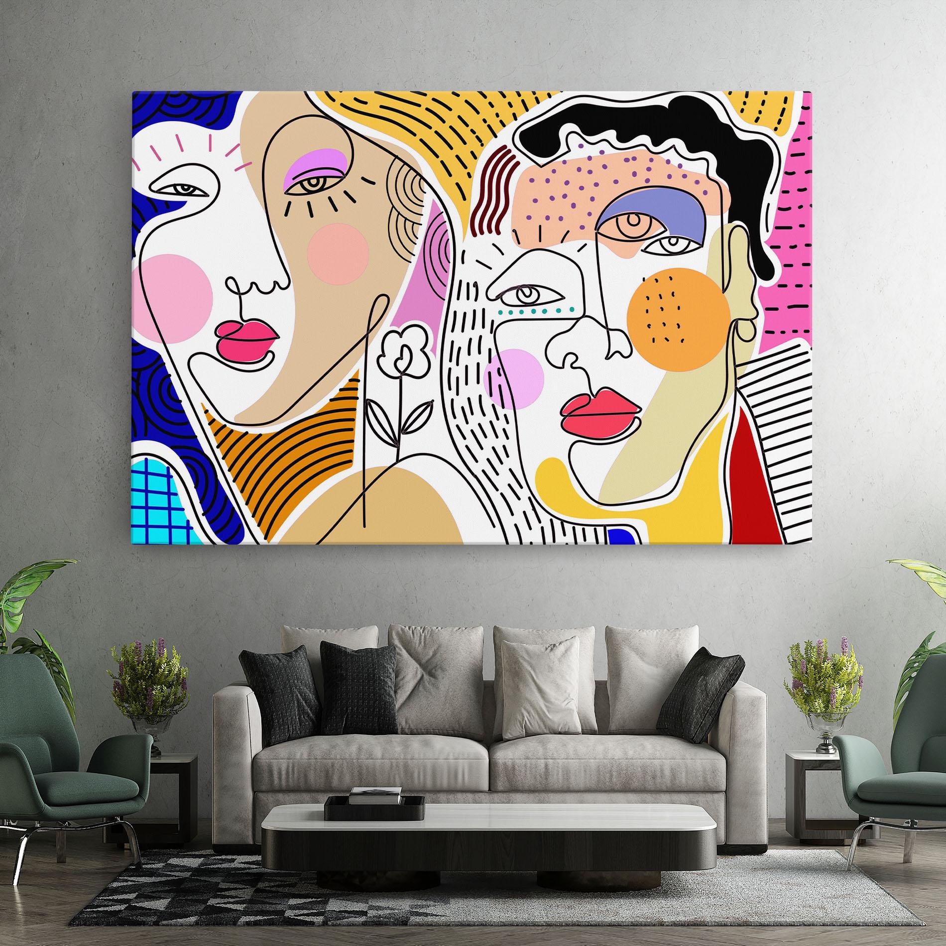 Картина на платно Abstract Eye Face mockup 7