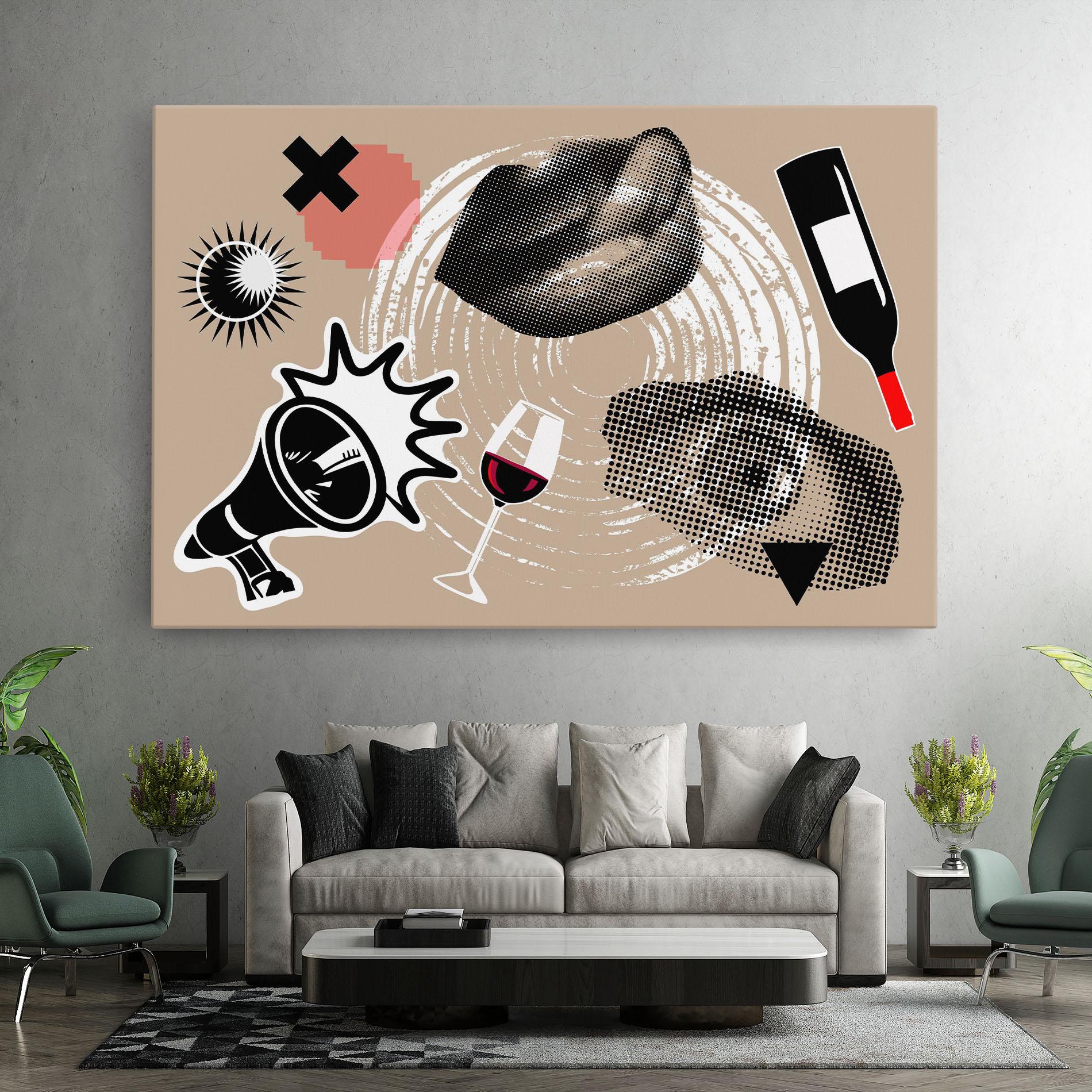 Картина на платно Lips Mouth Collage mockup 7