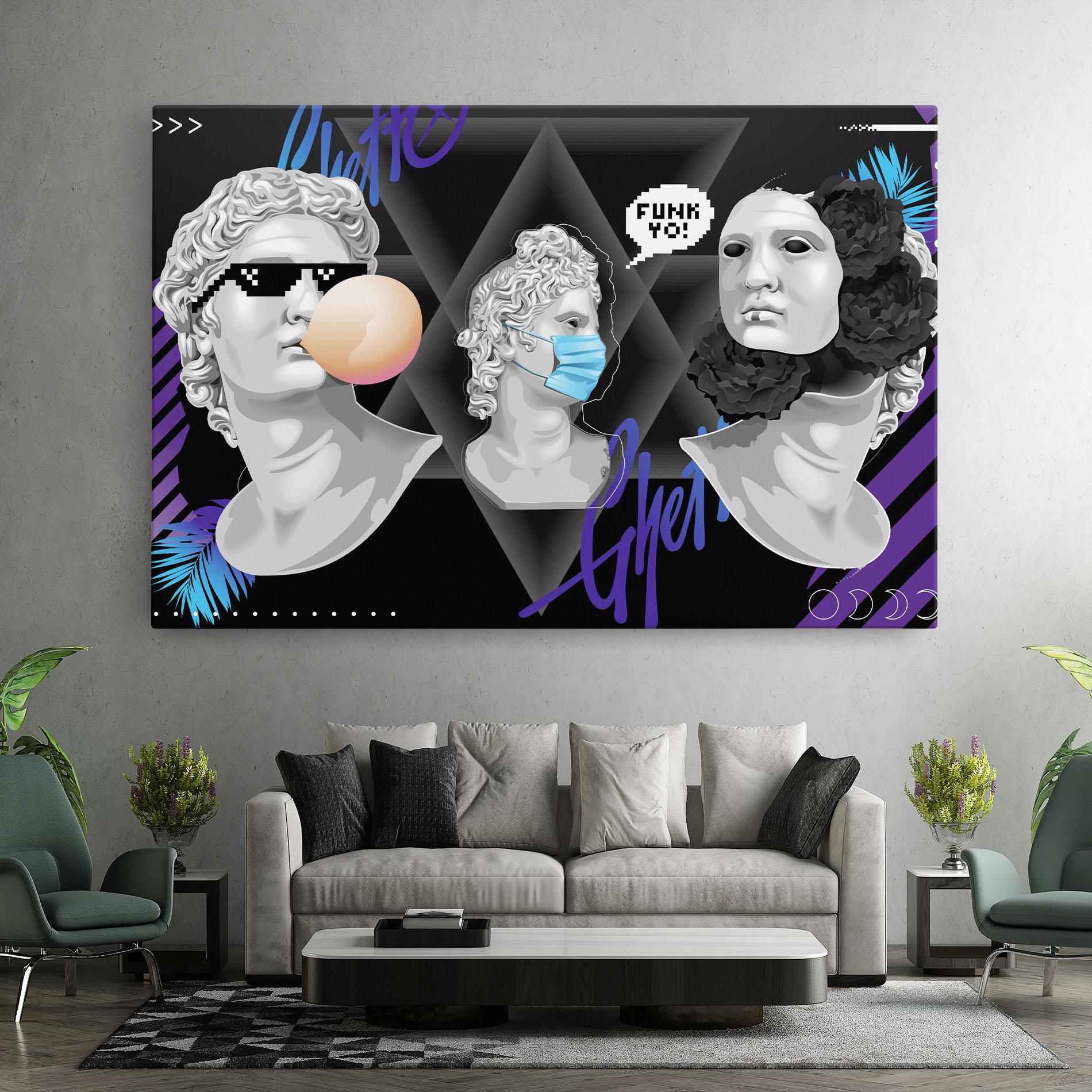 Картина на платно Statue Mask mockup 7