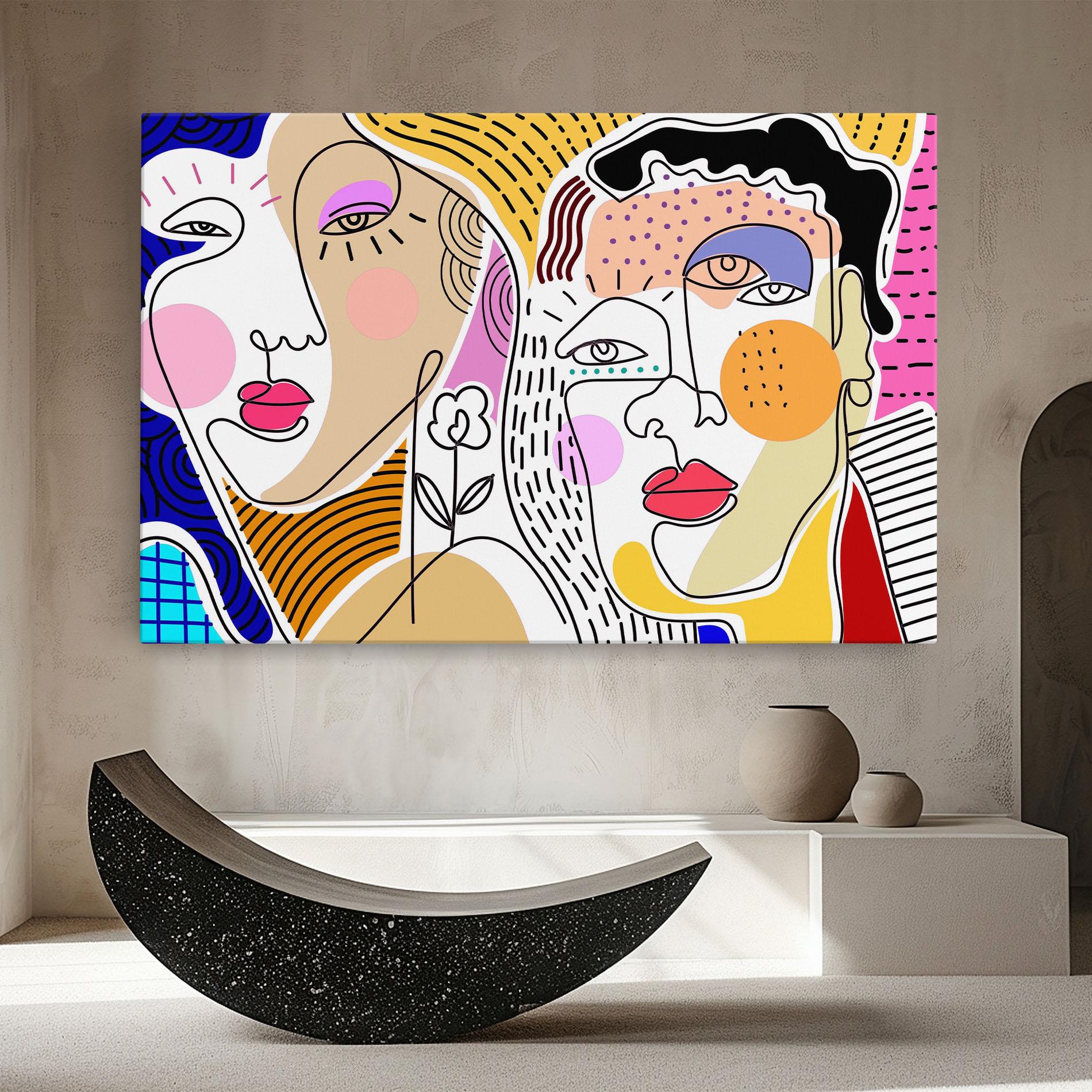 Картина на платно Abstract Eye Face mockup 8