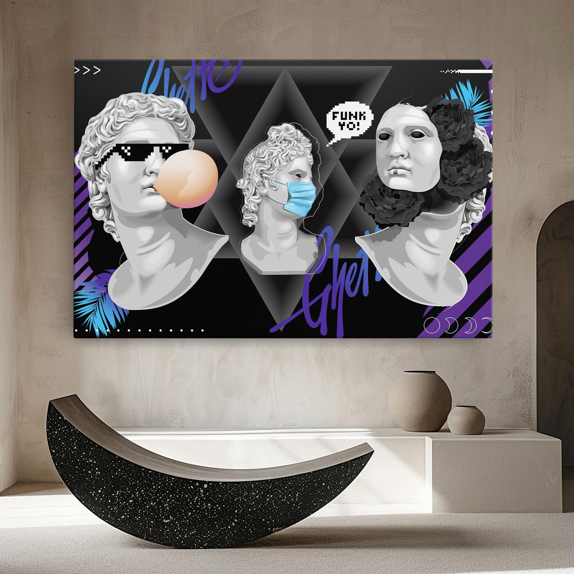 Картина на платно Statue Mask mockup 8