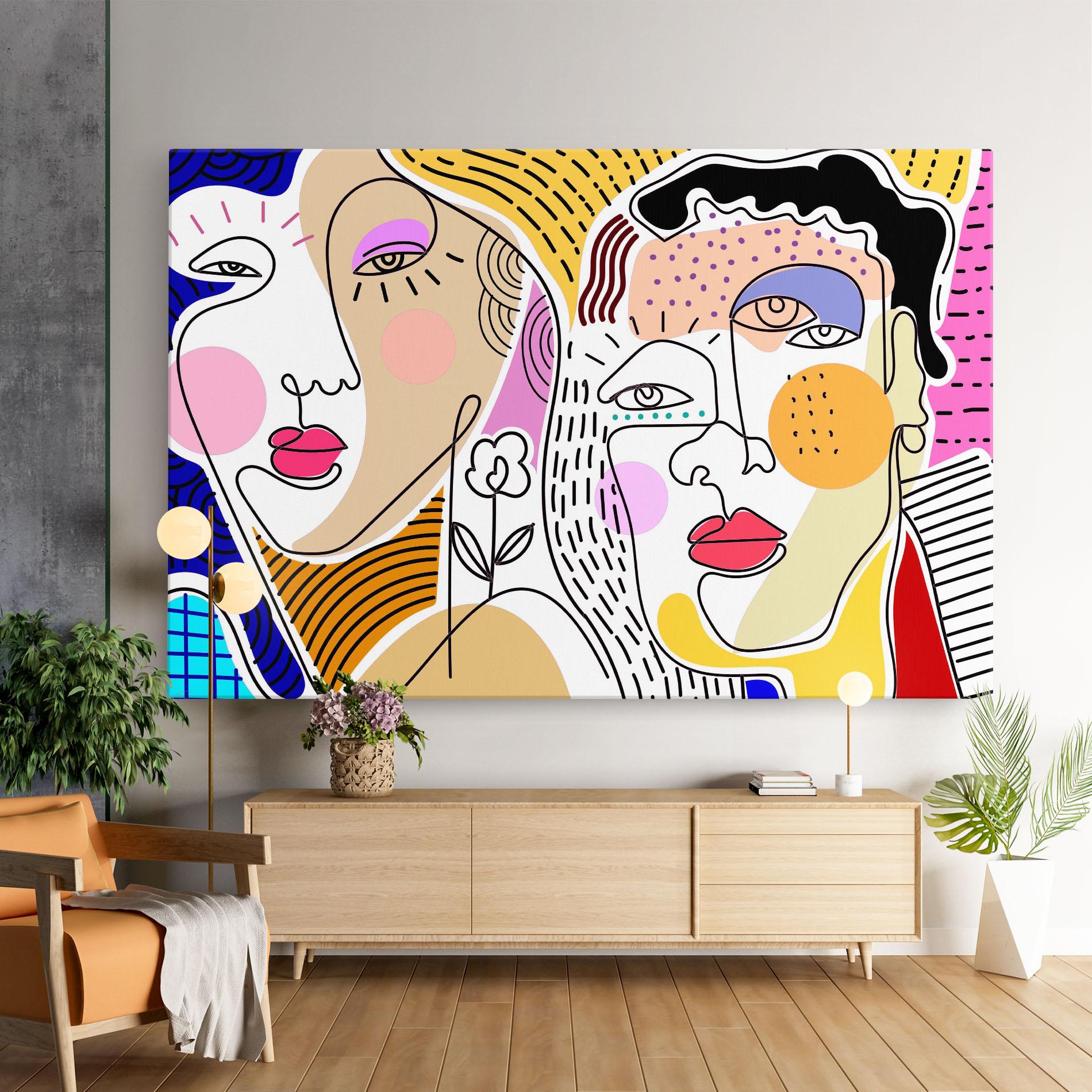 Картина на платно Abstract Eye Face mockup 9