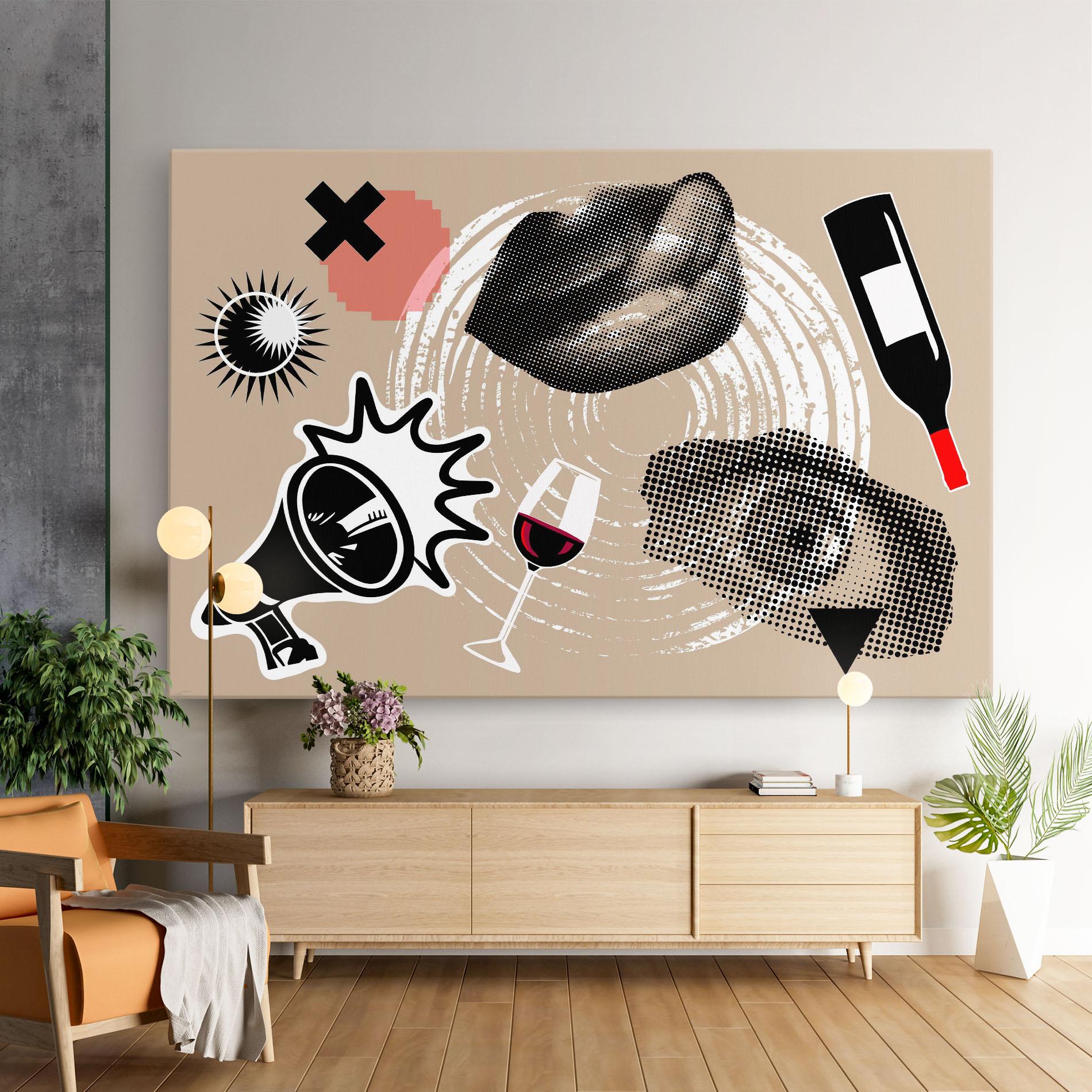 Картина на платно Lips Mouth Collage mockup 9