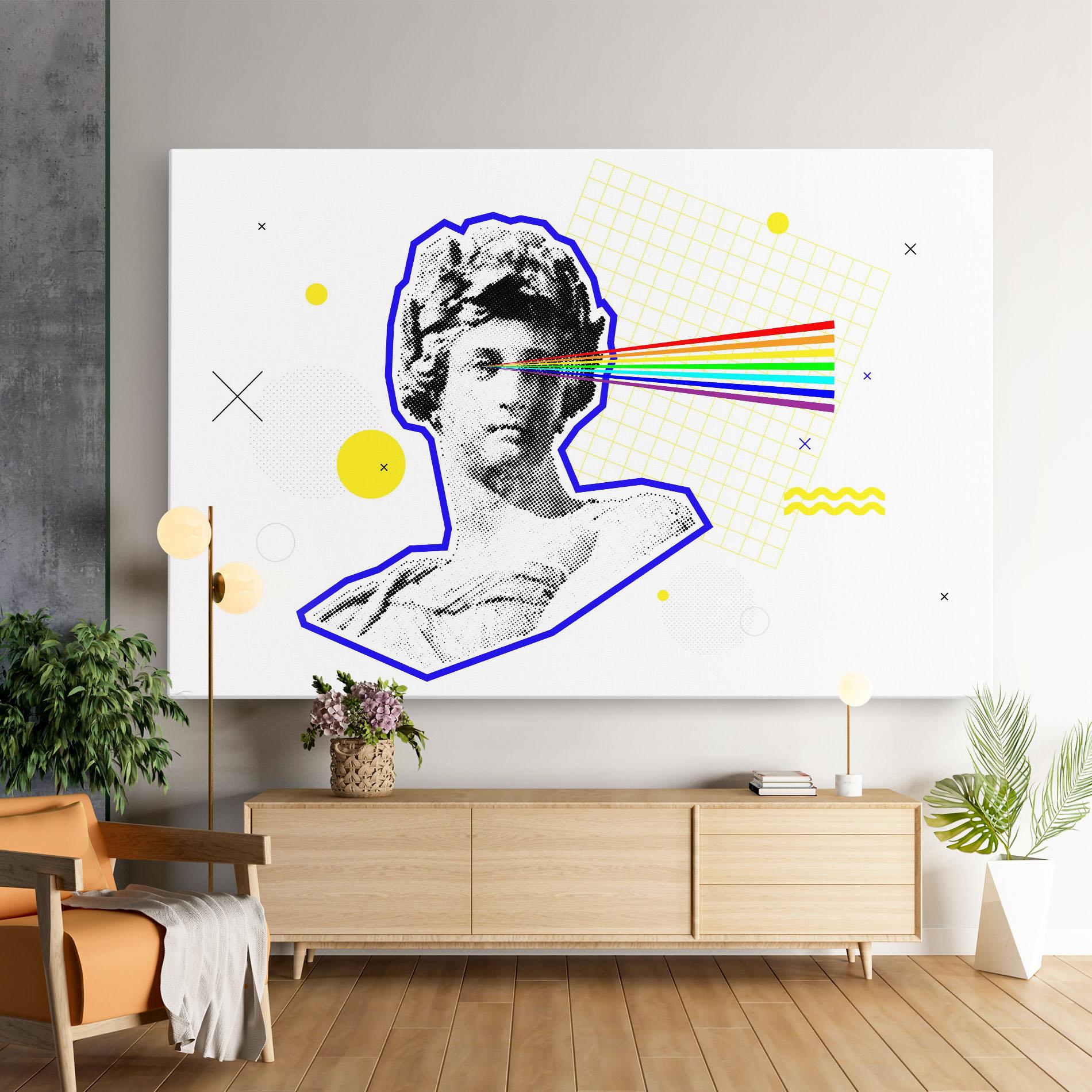 Картина на платно Rainbow Statue mockup 9