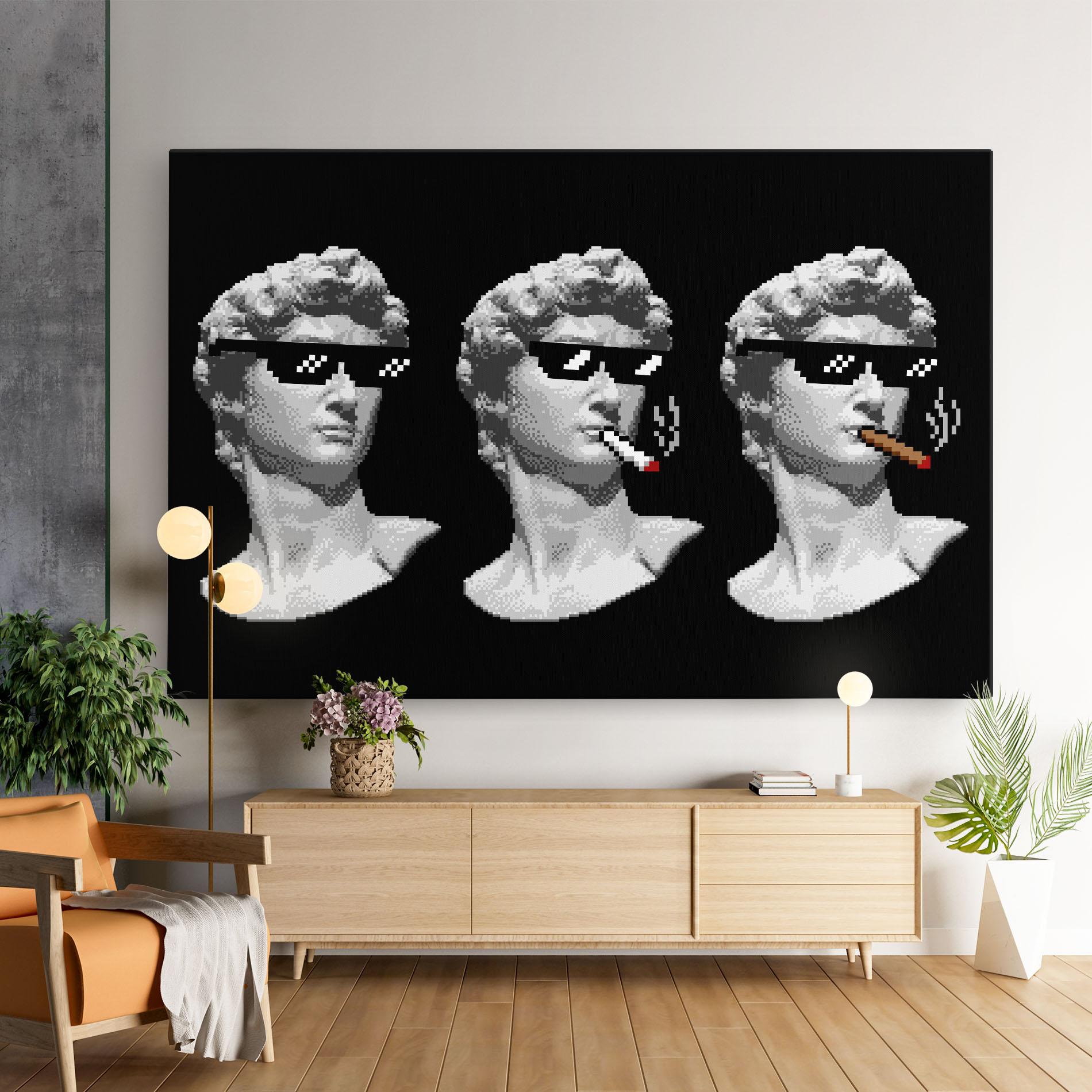 Картина на платно Statue Smoking mockup 9