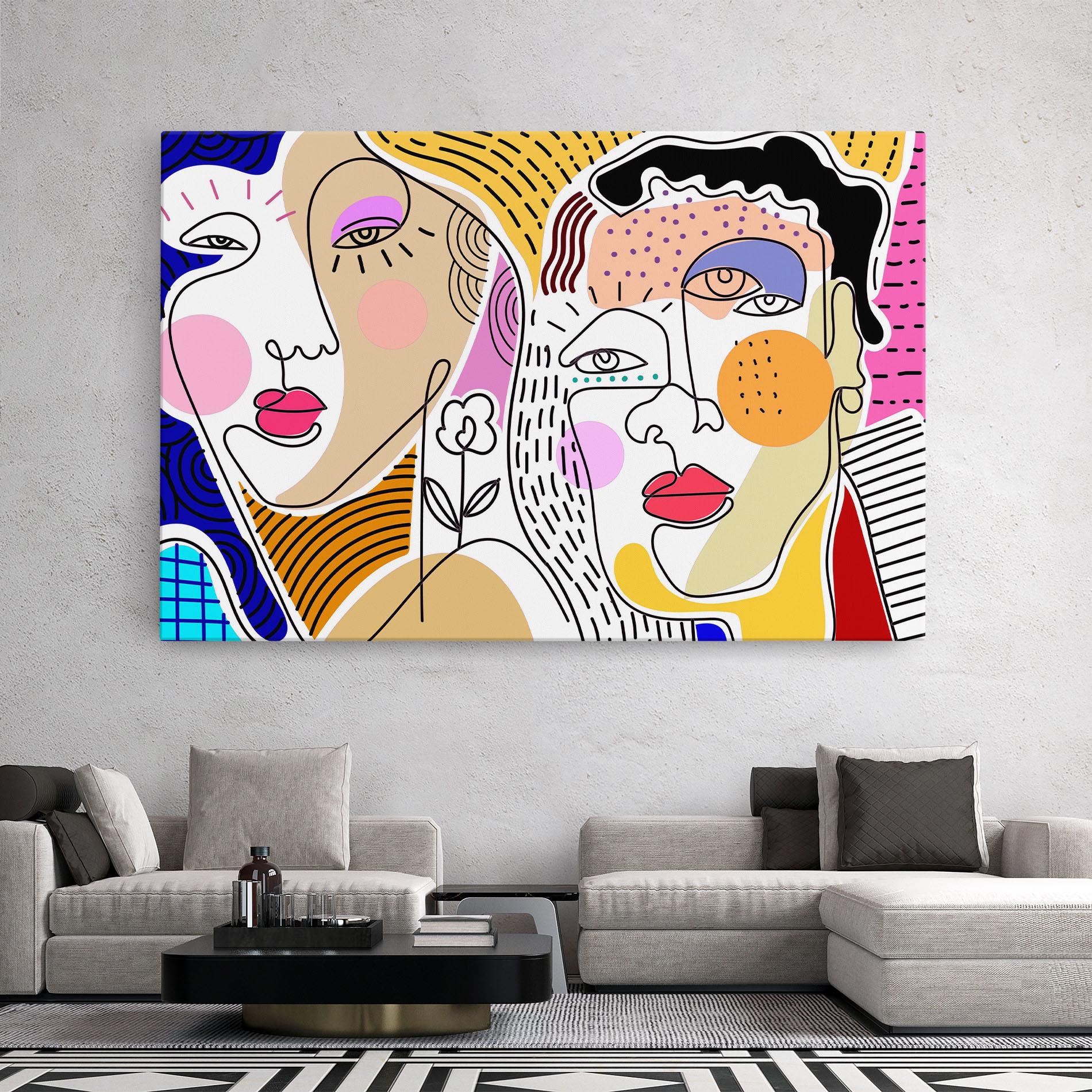 Картина на платно Abstract Eye Face mockup 2