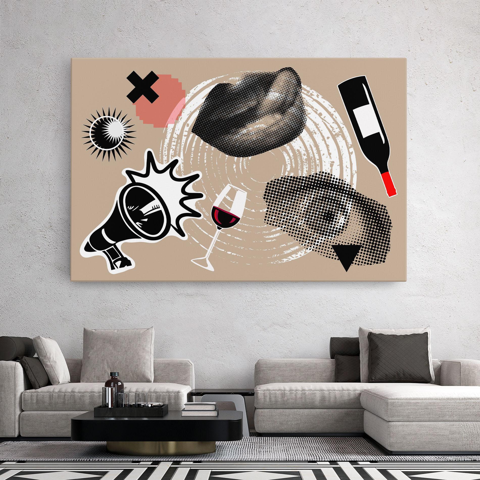 Картина на платно Lips Mouth Collage mockup 2