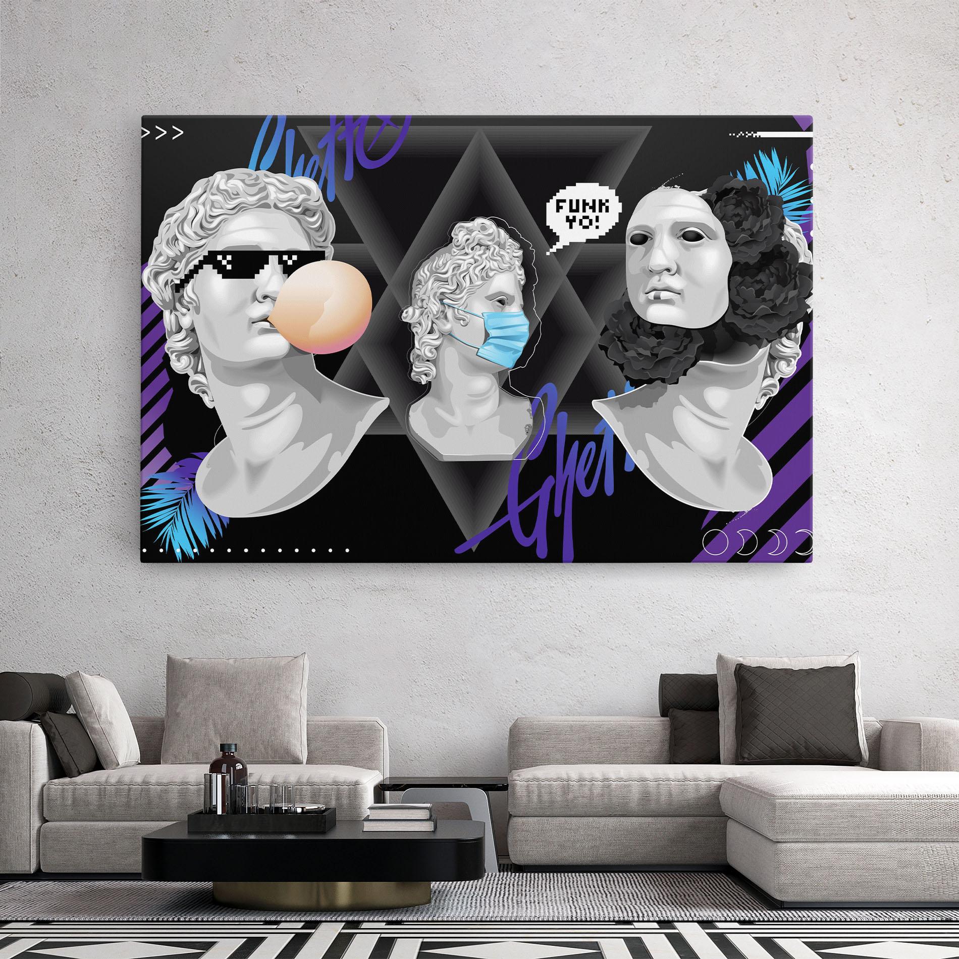 Картина на платно Statue Mask mockup 2