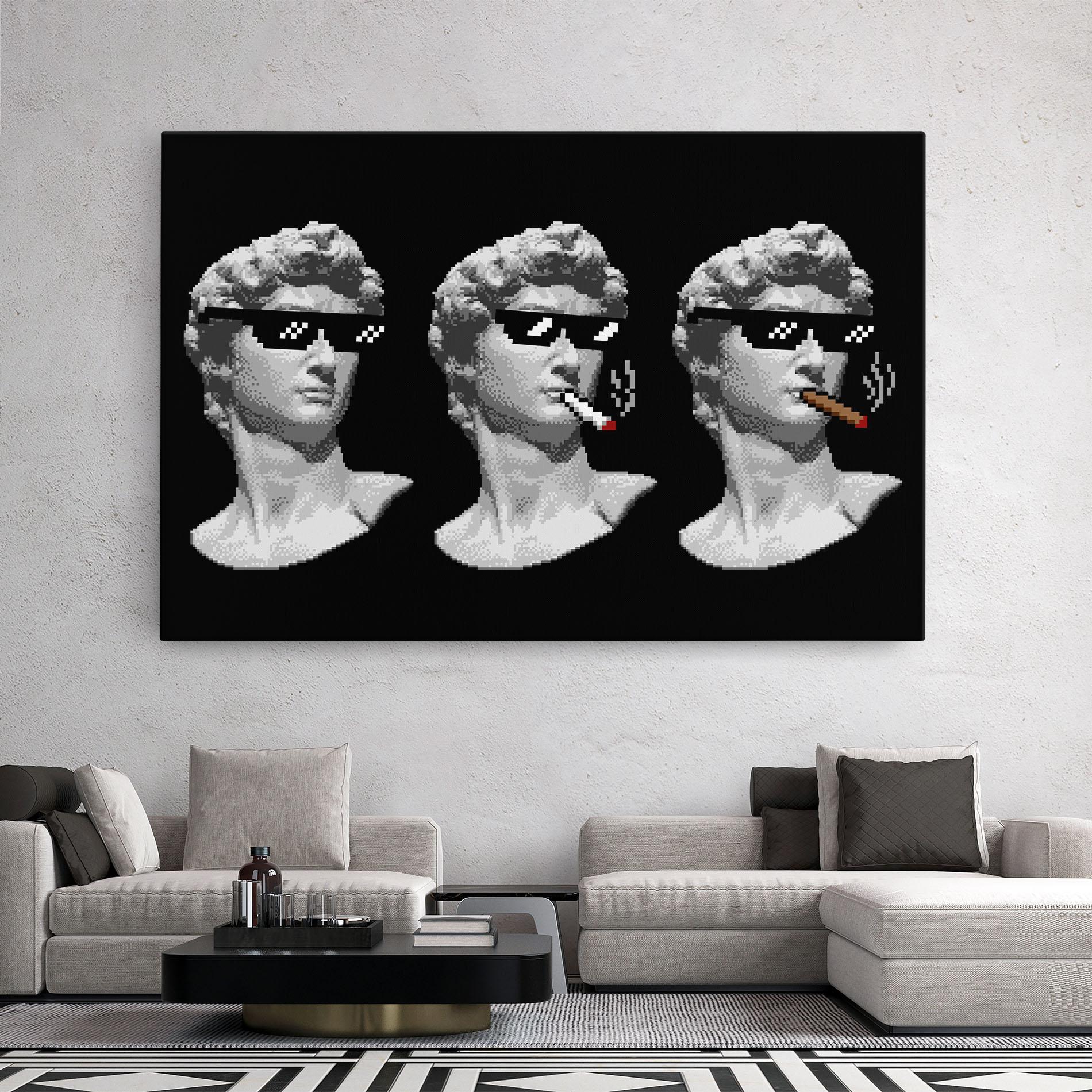 Картина на платно Statue Smoking mockup 2