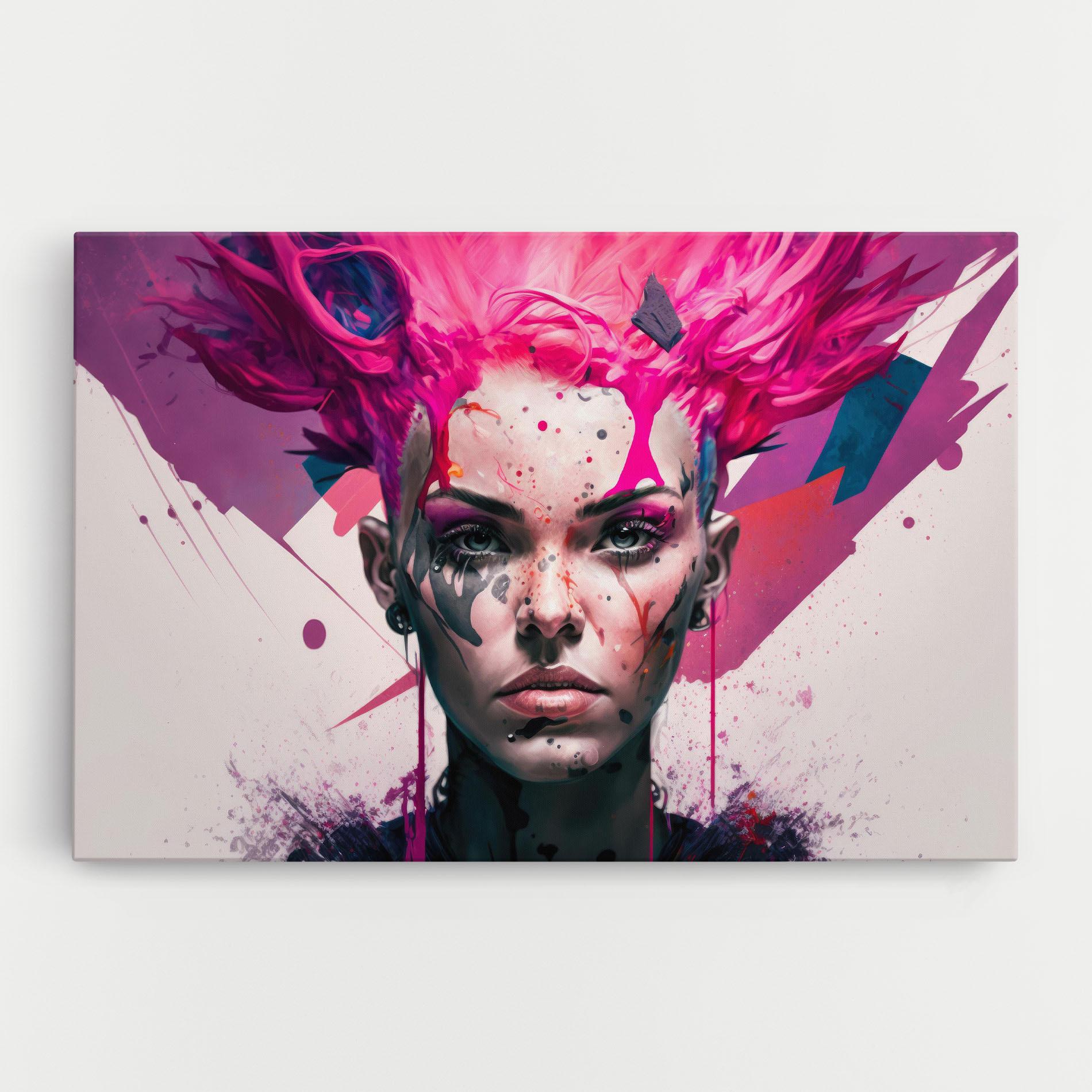 Картина на платно Abstract Pink Hair mockup 0