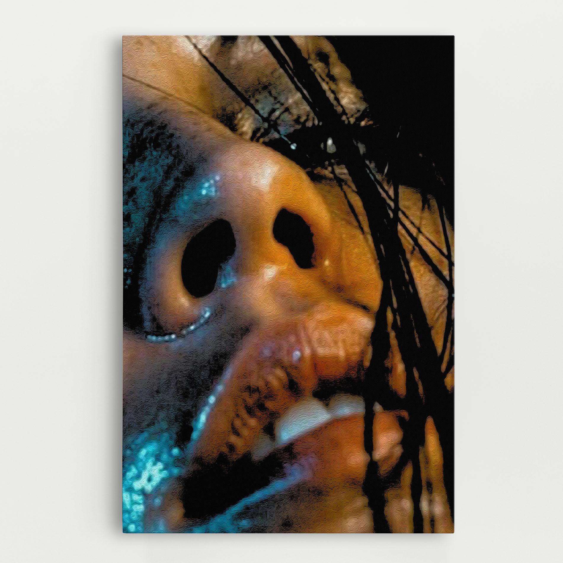 Картина на платно Blue Light Face mockup 0