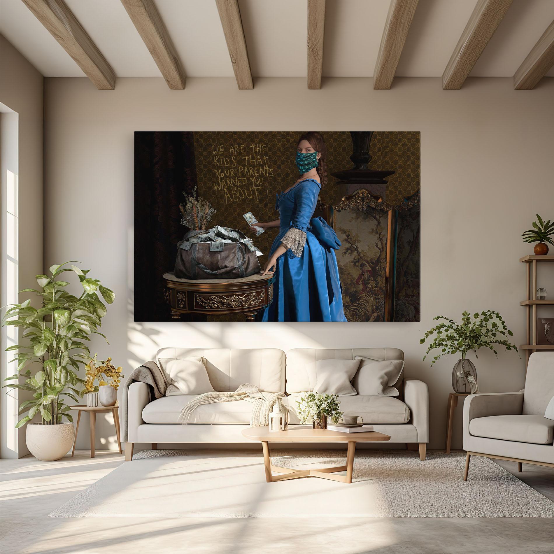 Картина на платно Vintage Money Heist mockup 6