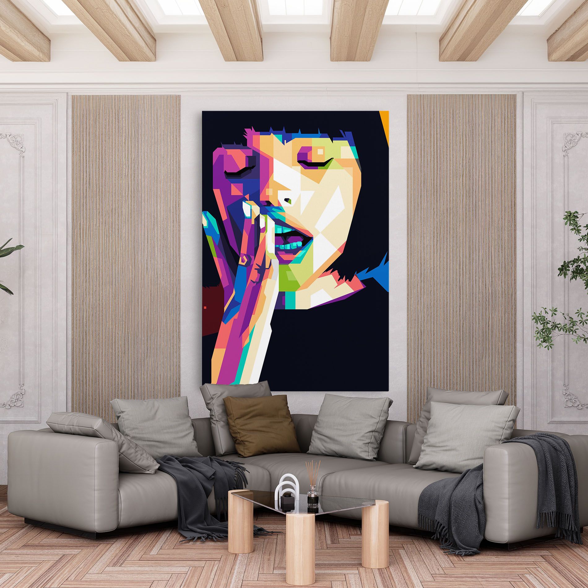 Polygonal Pretty Girl mockup 6