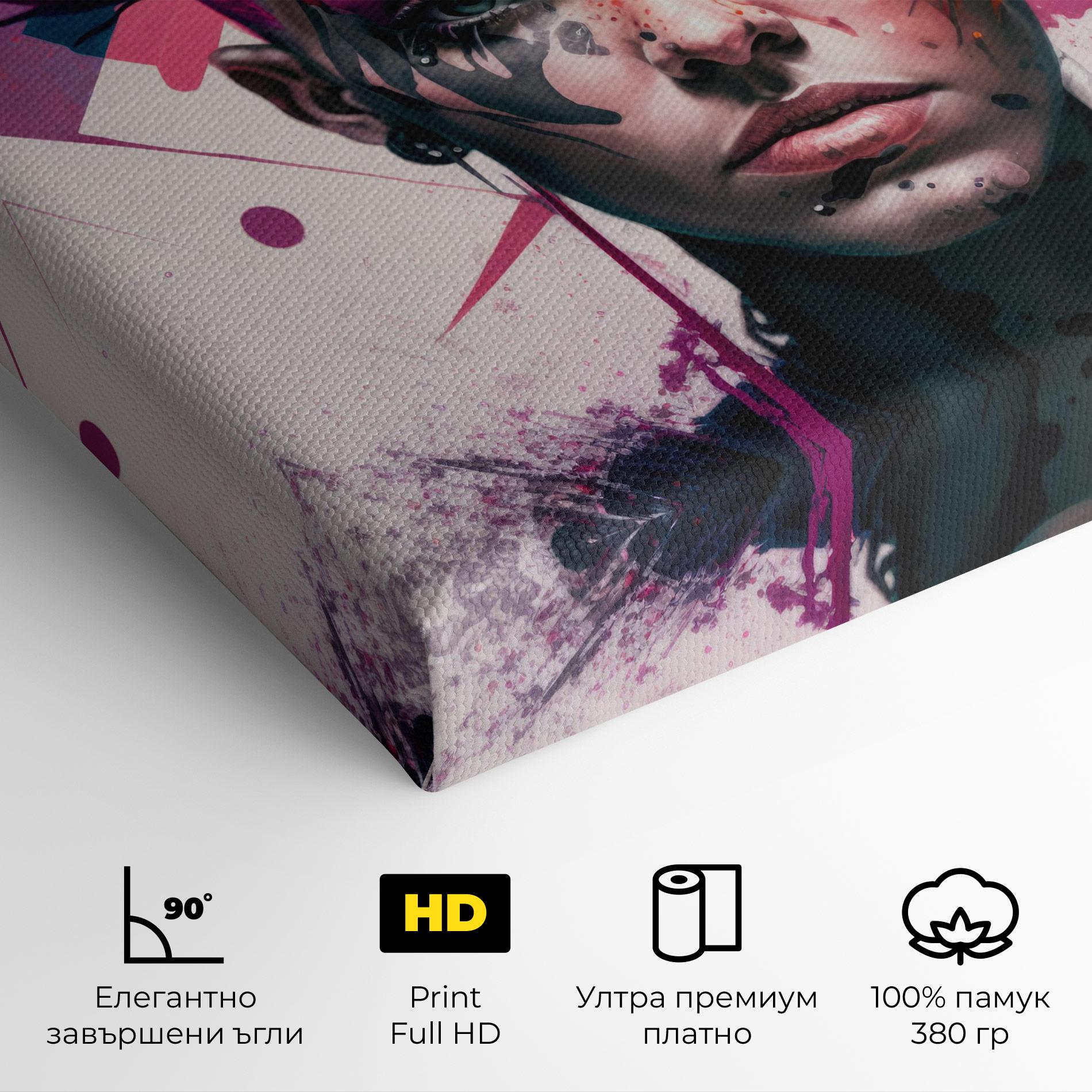 Картина на платно Abstract Pink Hair mockup 4