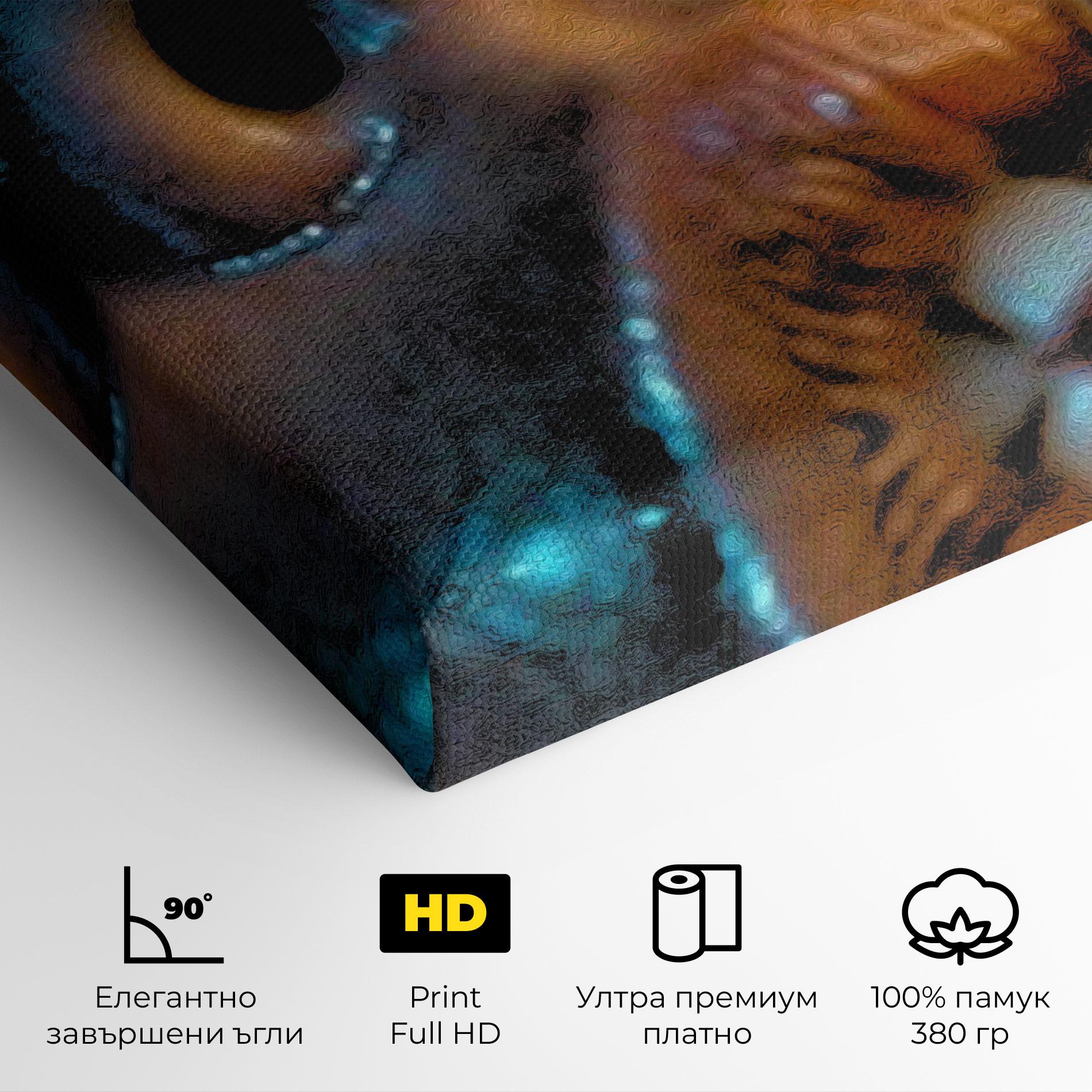 Картина на платно Blue Light Face mockup 4