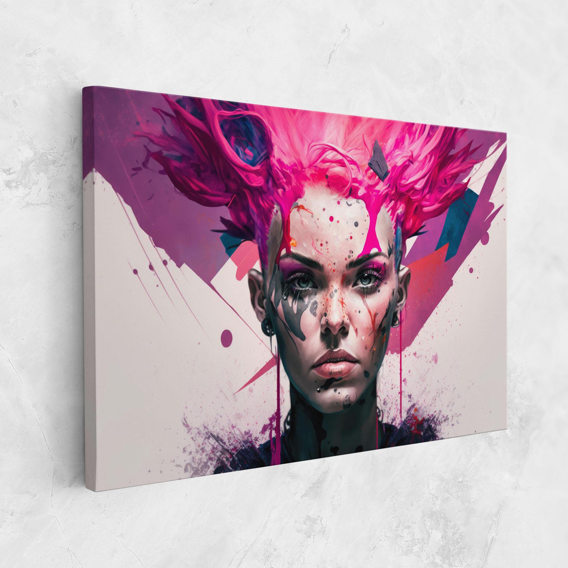 Картина на платно Abstract Pink Hair mockup 1