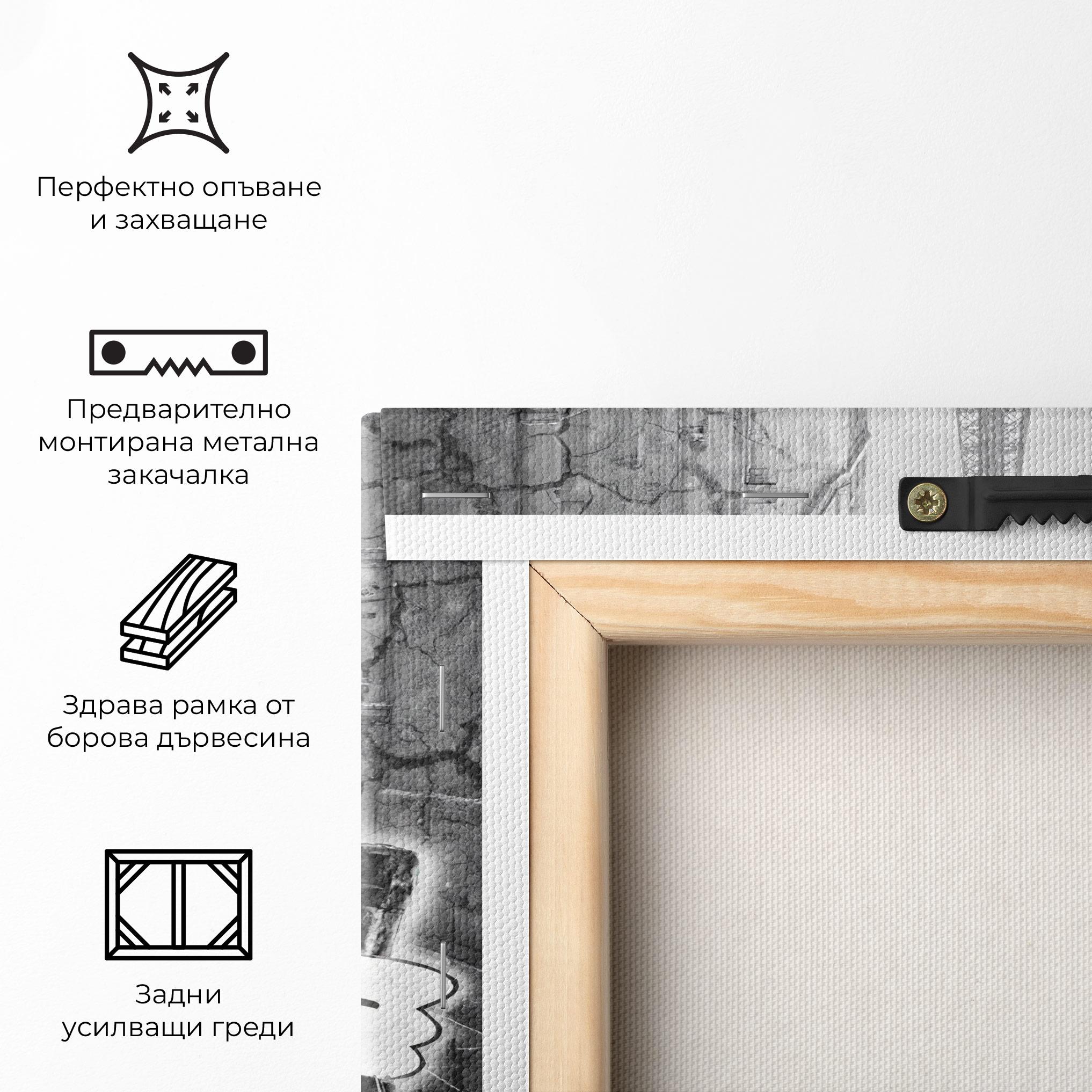 Картина на платно Wheres My Champagne Blue mockup 5