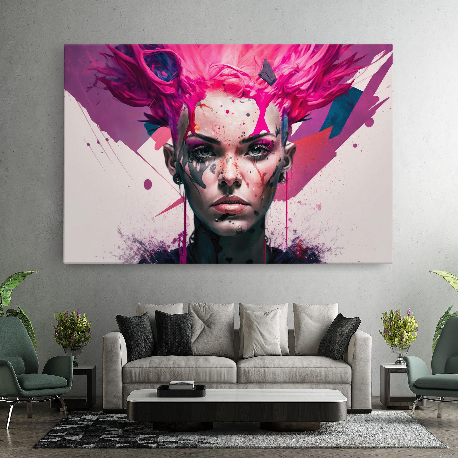 Картина на платно Abstract Pink Hair mockup 7