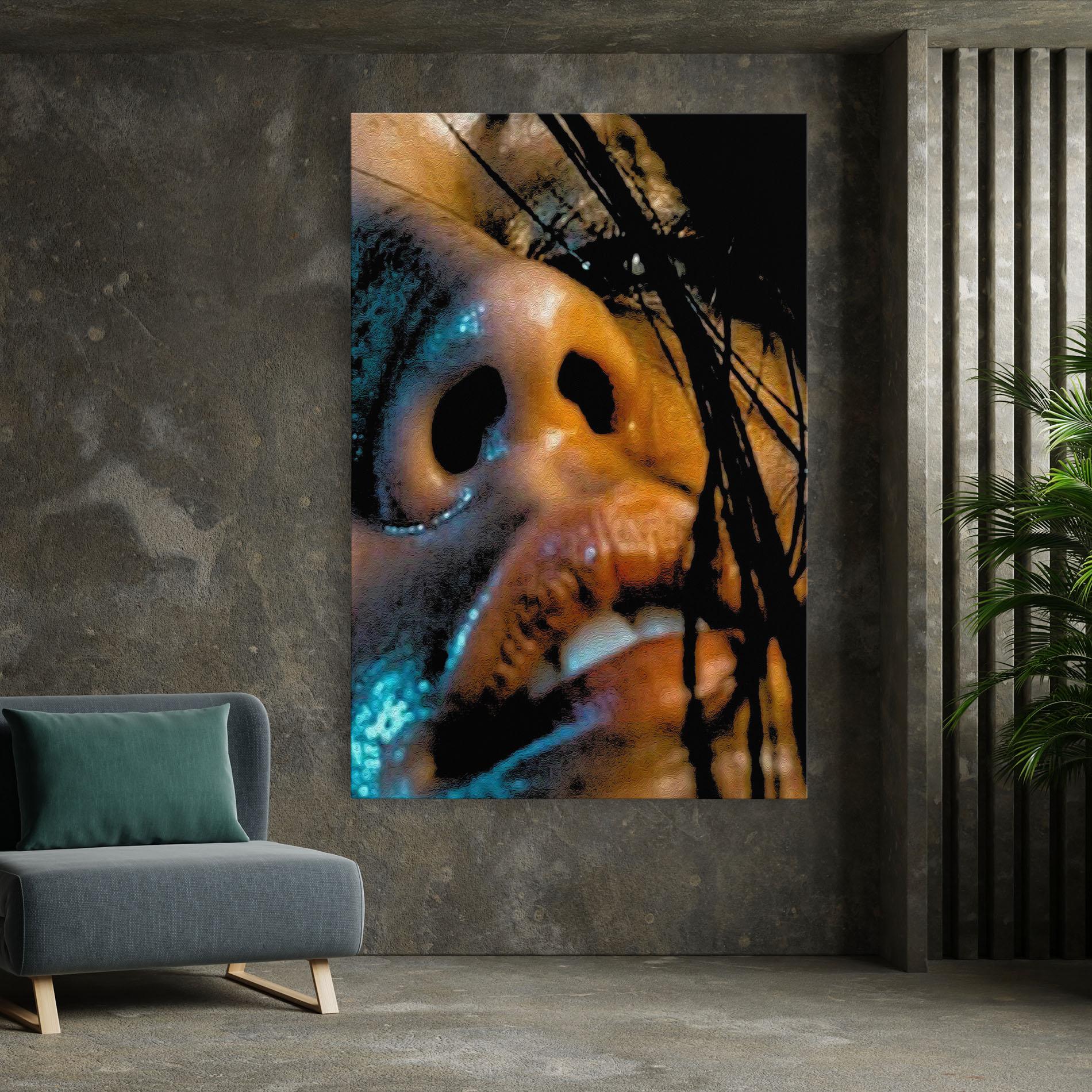 Картина на платно Blue Light Face mockup 7