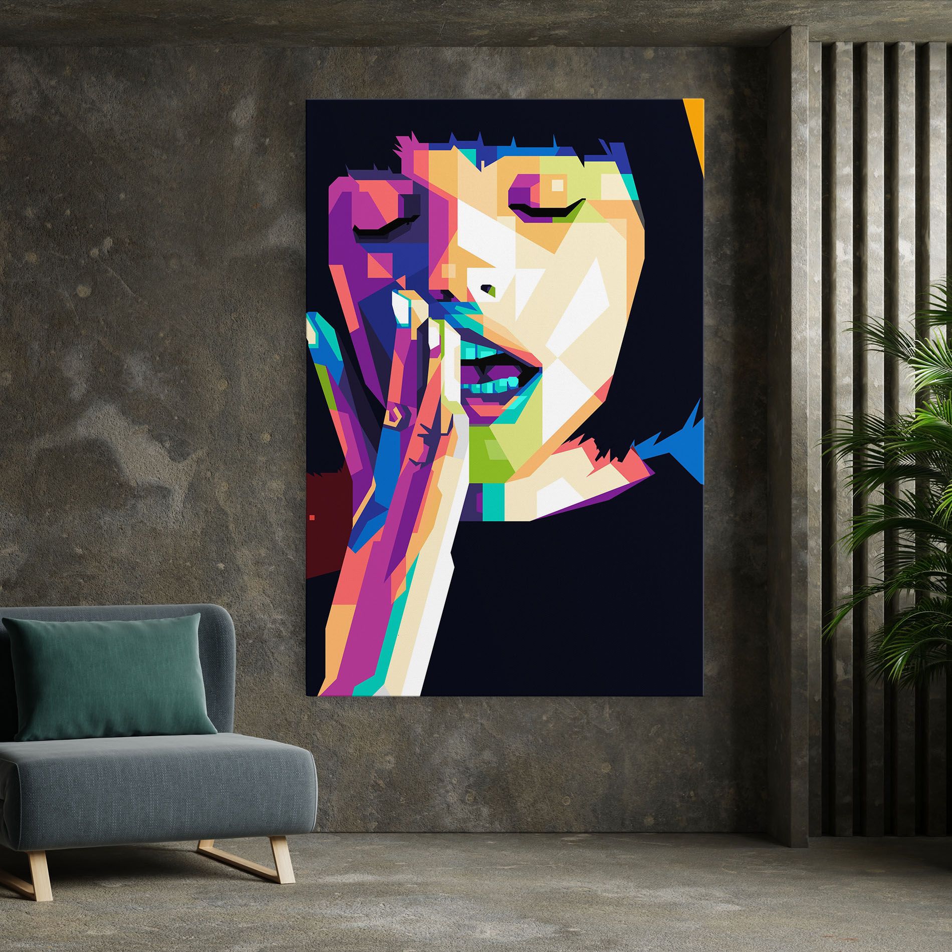 Polygonal Pretty Girl mockup 7