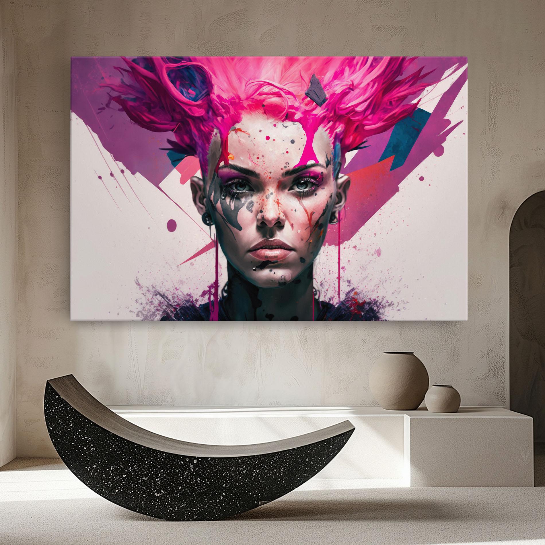 Картина на платно Abstract Pink Hair mockup 8