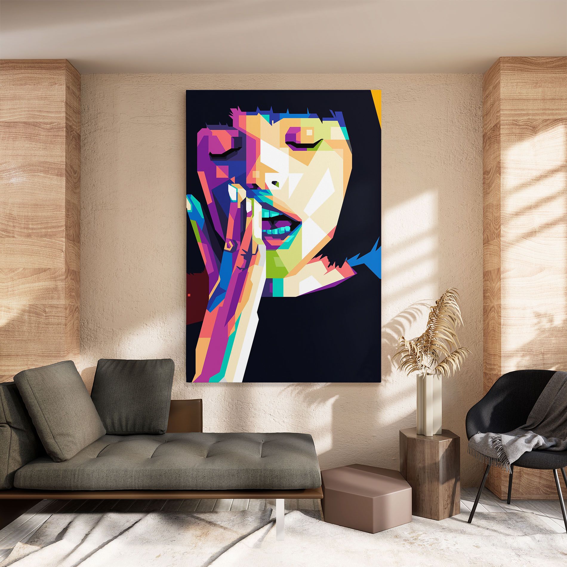 Polygonal Pretty Girl mockup 8