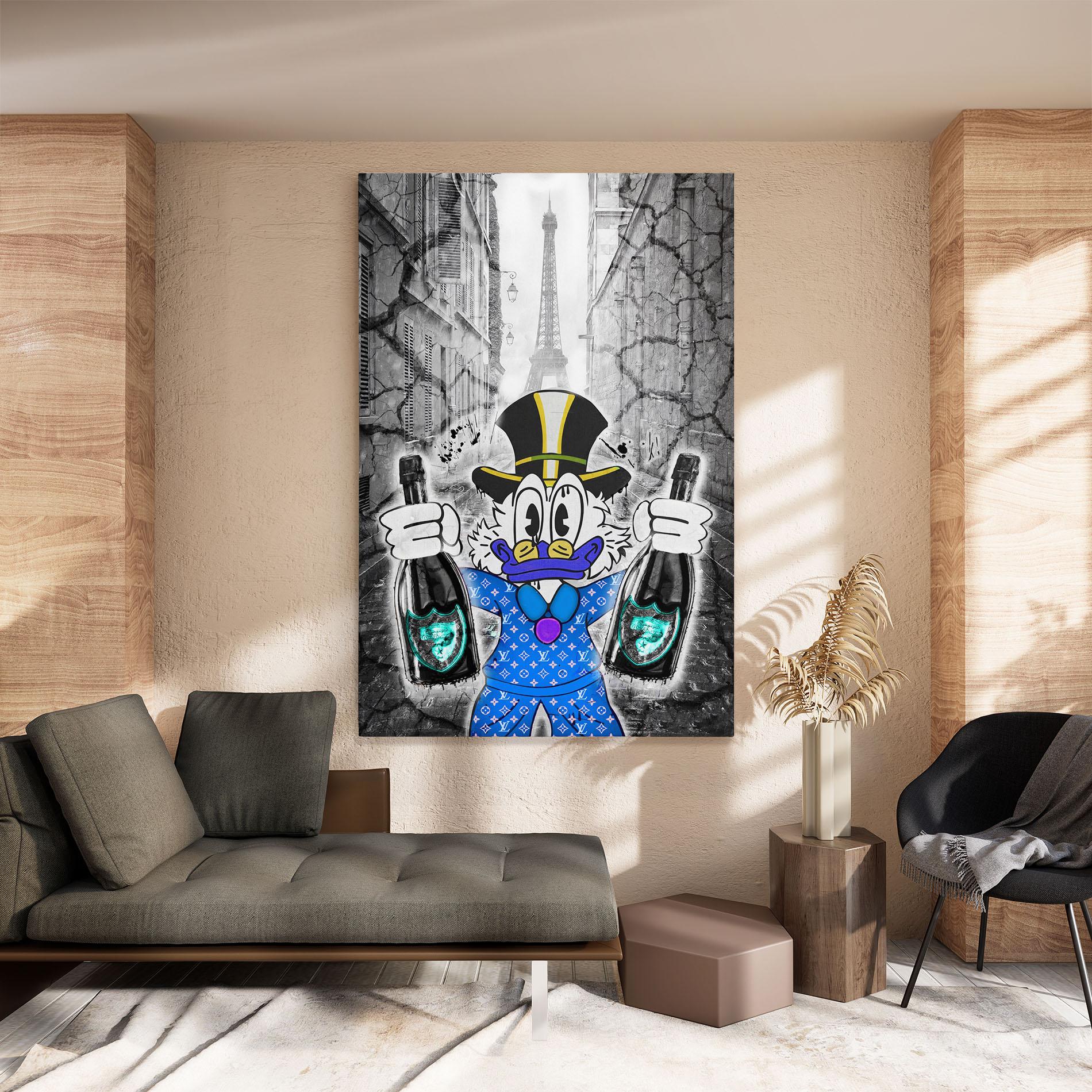 Картина на платно Wheres My Champagne Blue mockup 8