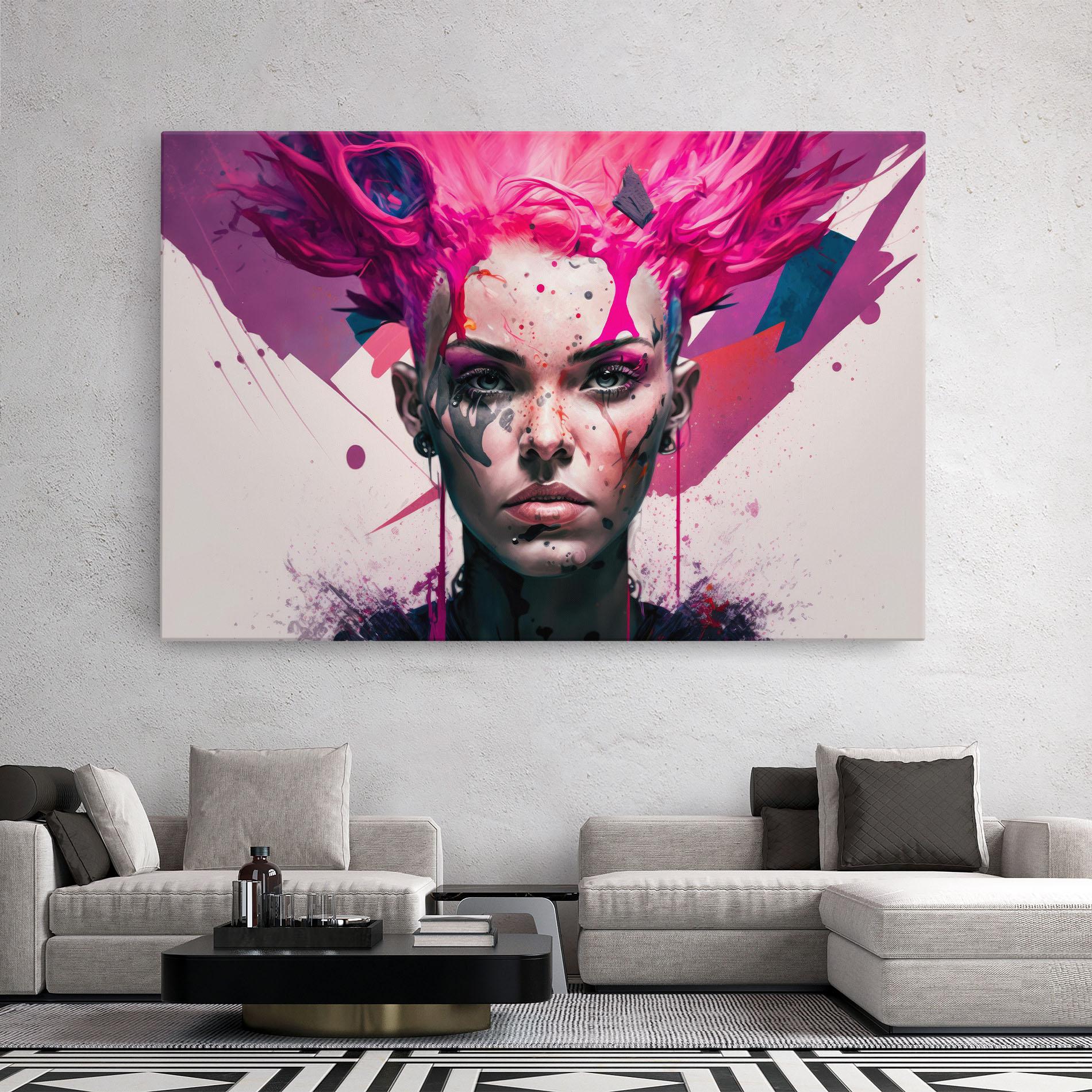 Картина на платно Abstract Pink Hair mockup 2