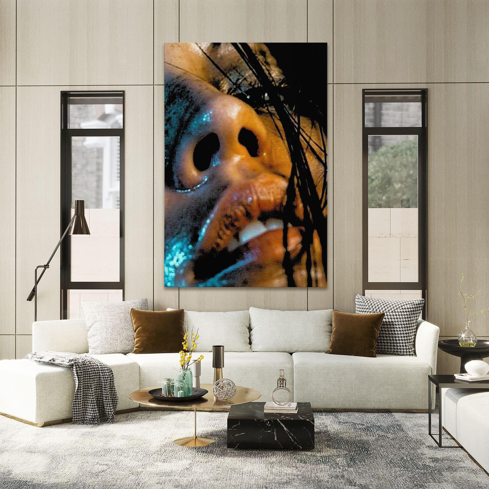 Картина на платно Blue Light Face mockup 2