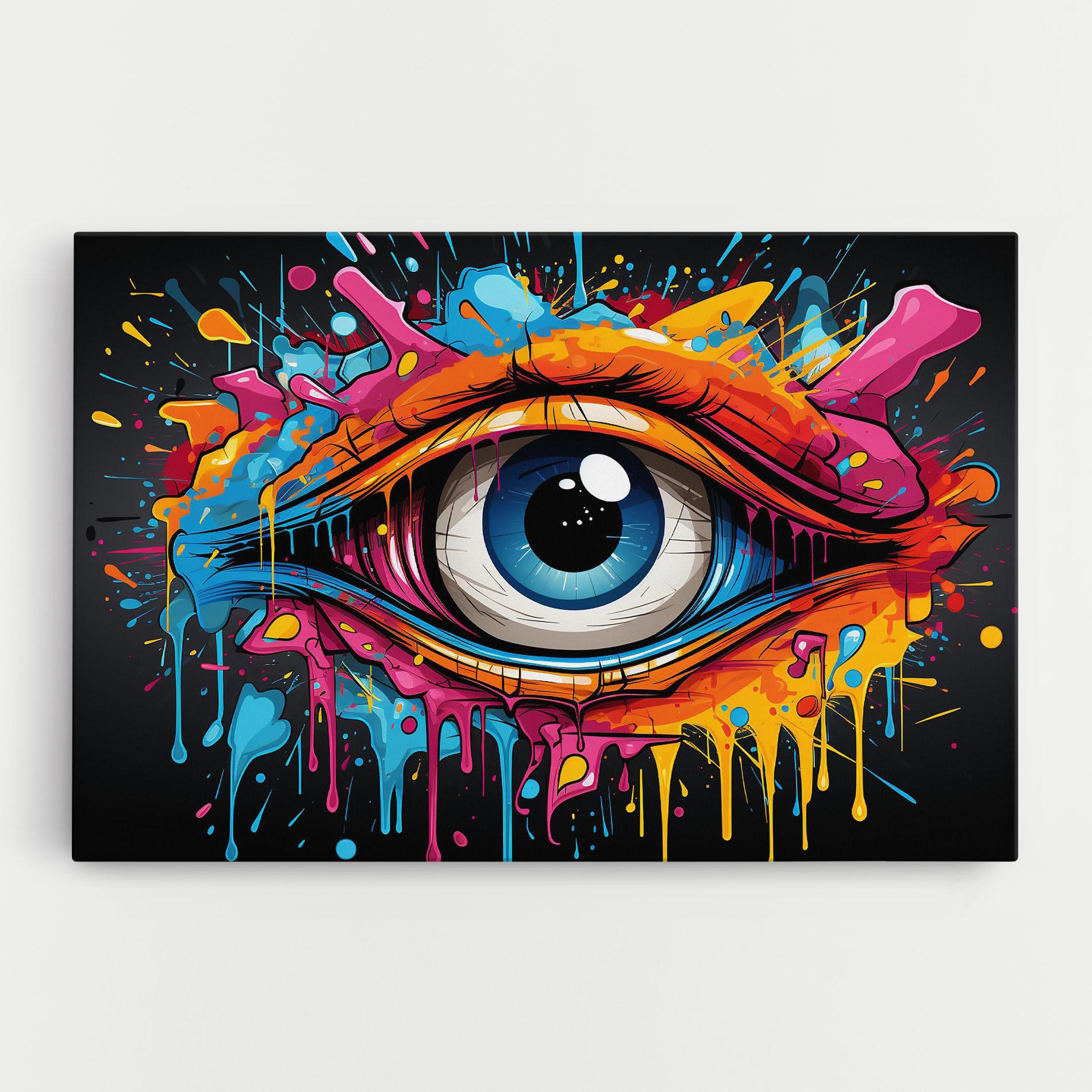 Картина на платно Graffitistyle Eye mockup 0