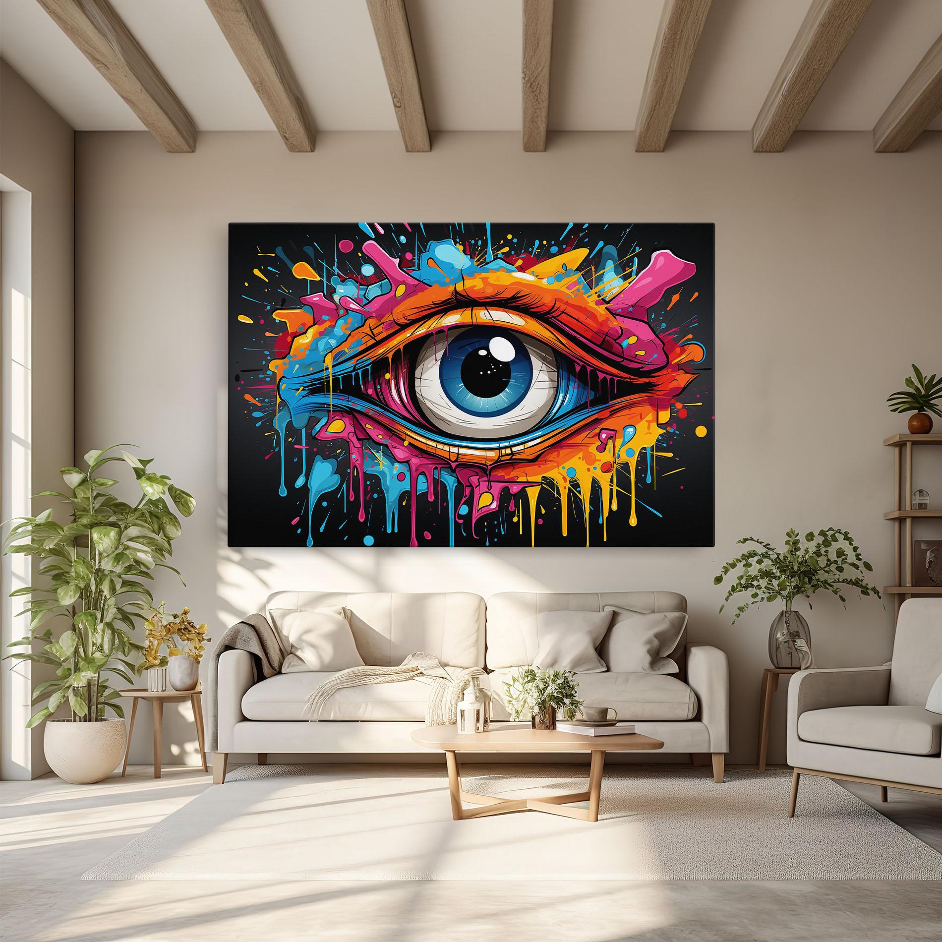 Картина на платно Graffitistyle Eye mockup 6