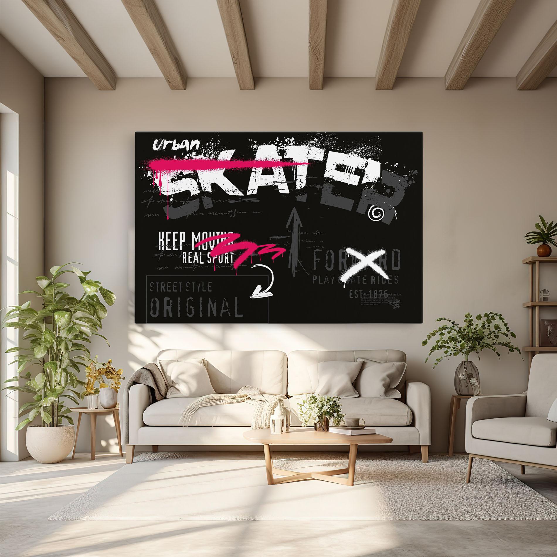 Картина на платно Skater Spray mockup 6