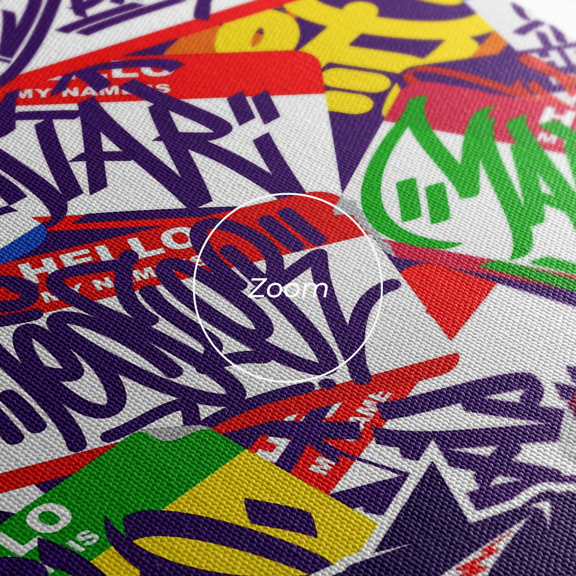 Картина на платно Hello Graffiti Name mockup 3