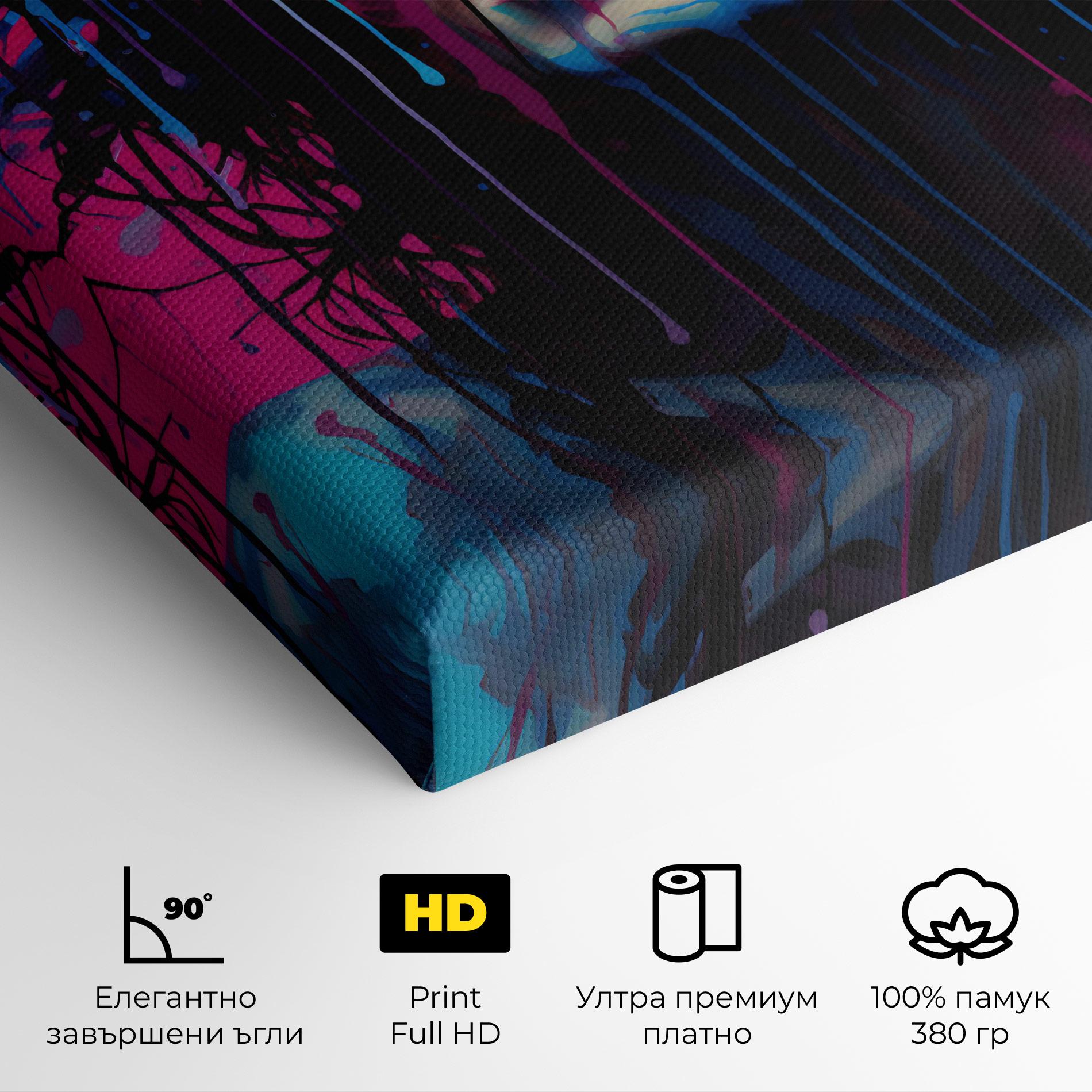 Картина на платно Blue Pink Woman mockup 4