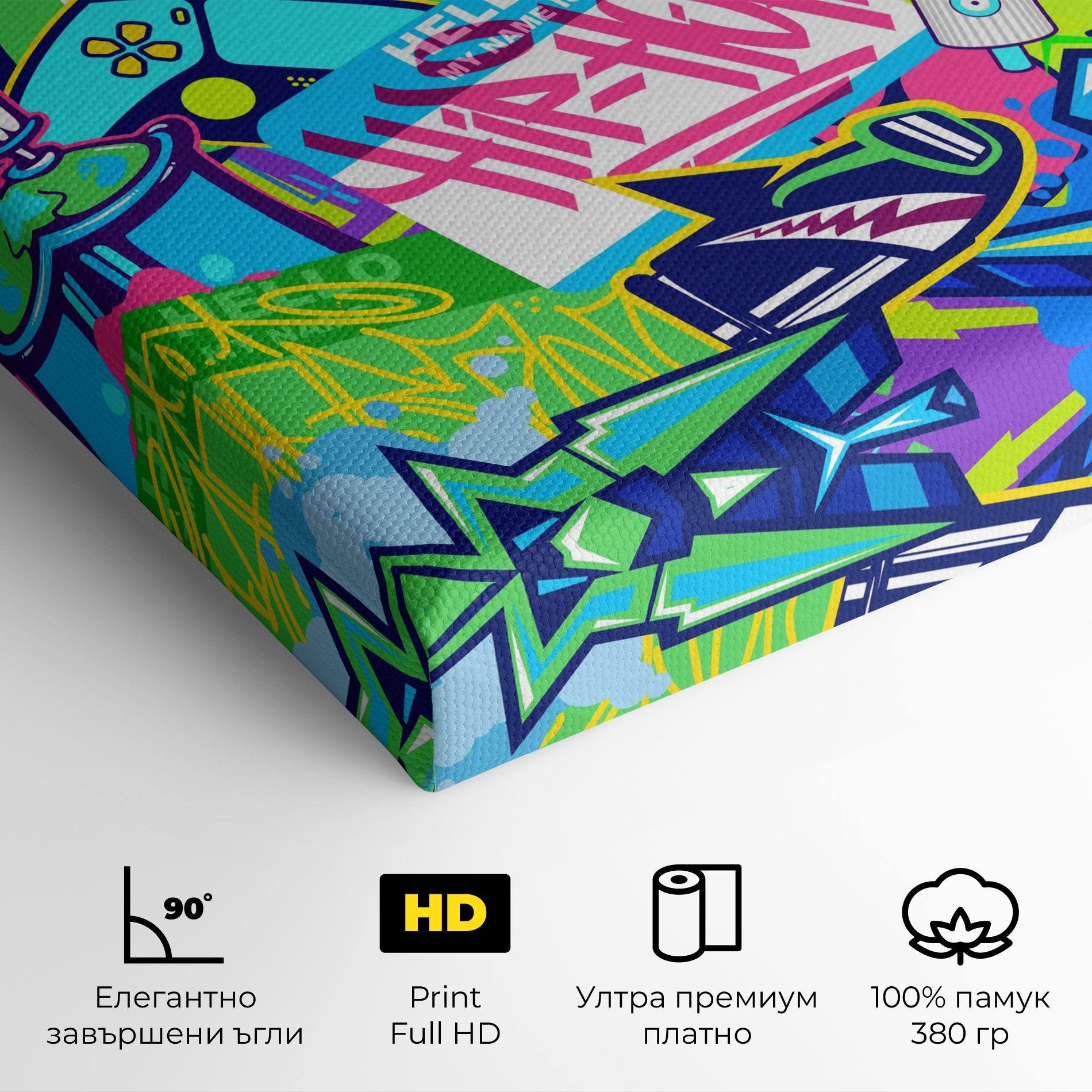 Картина на платно Colorful Hip Hop mockup 4