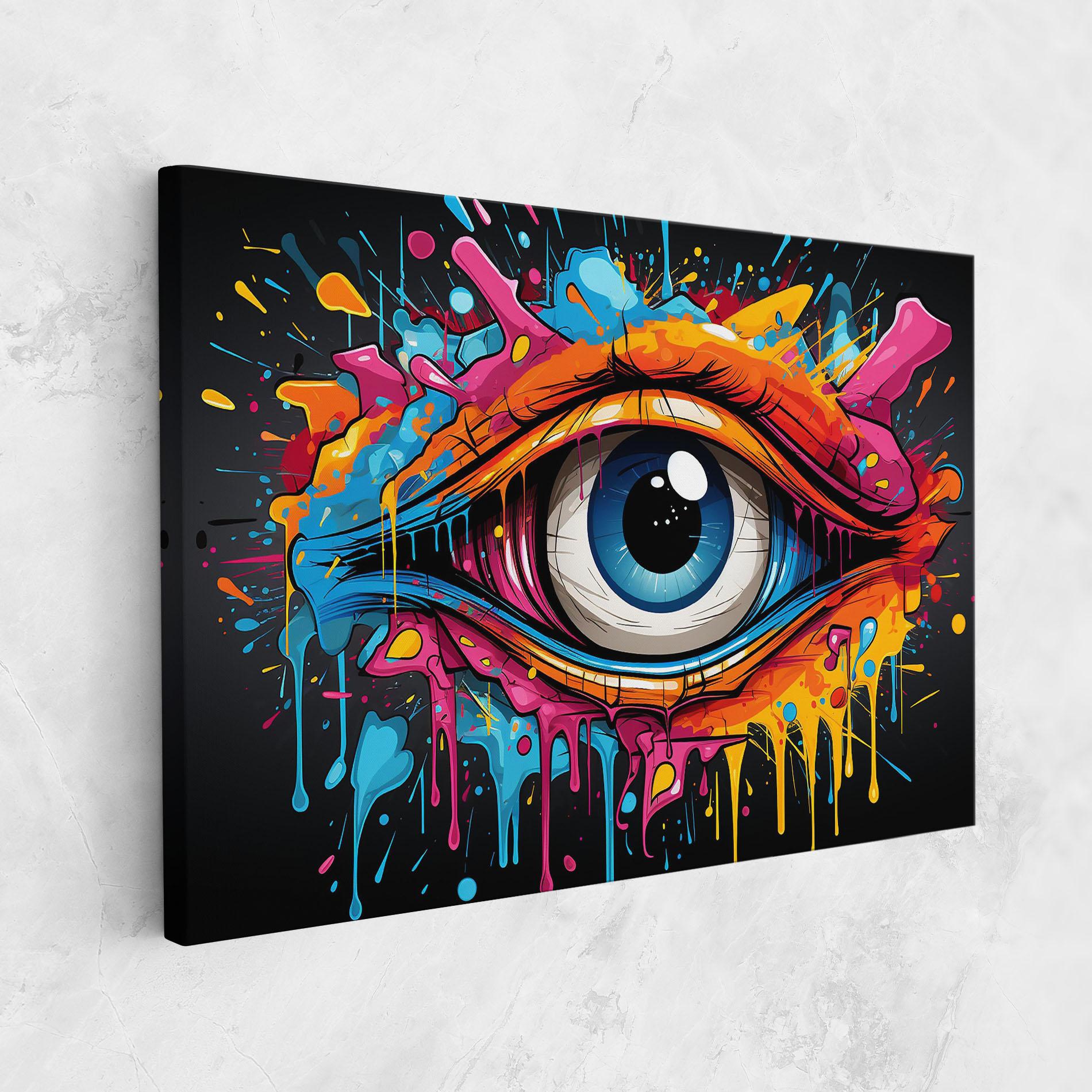 Картина на платно Graffitistyle Eye mockup 1
