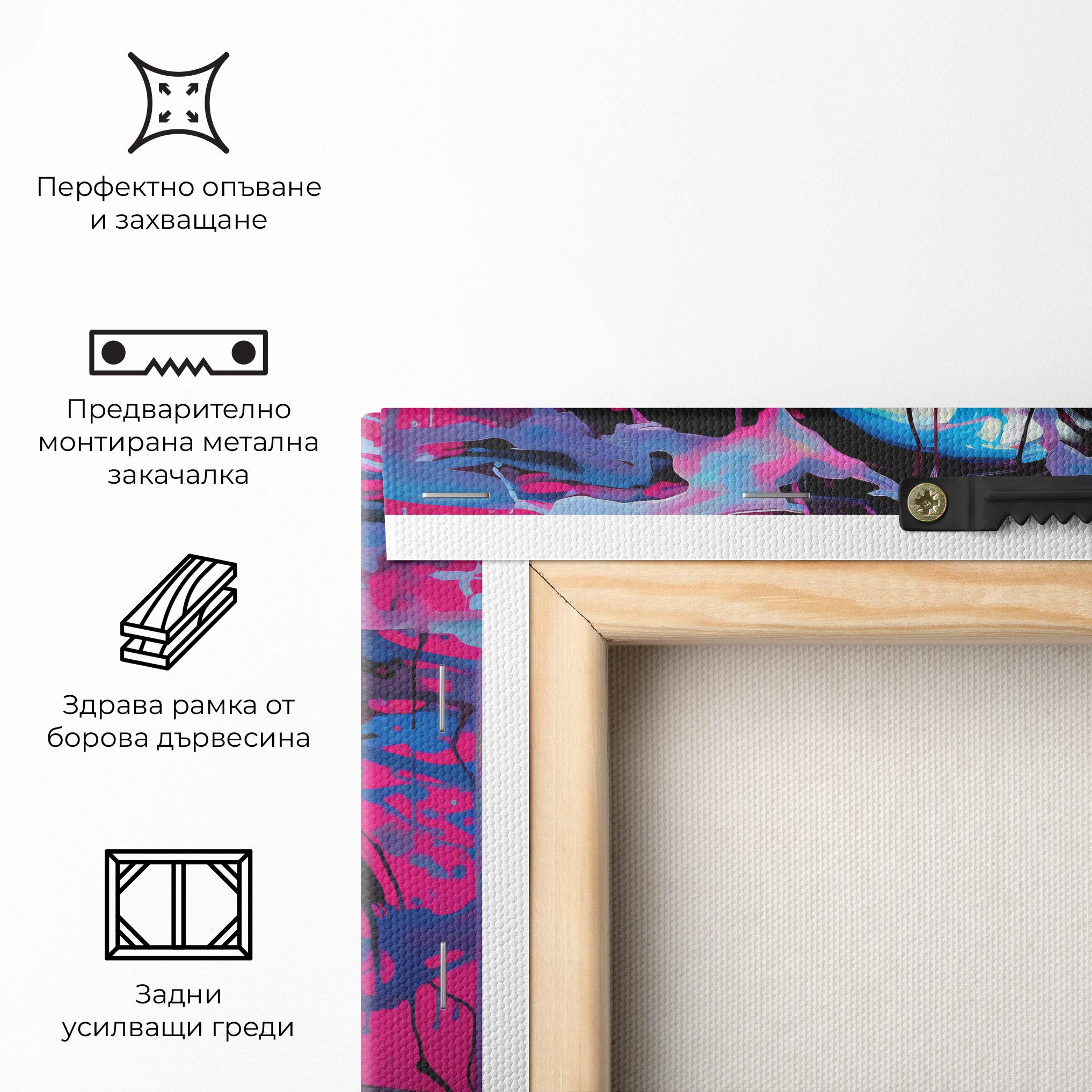 Картина на платно Blue Pink Woman mockup 5